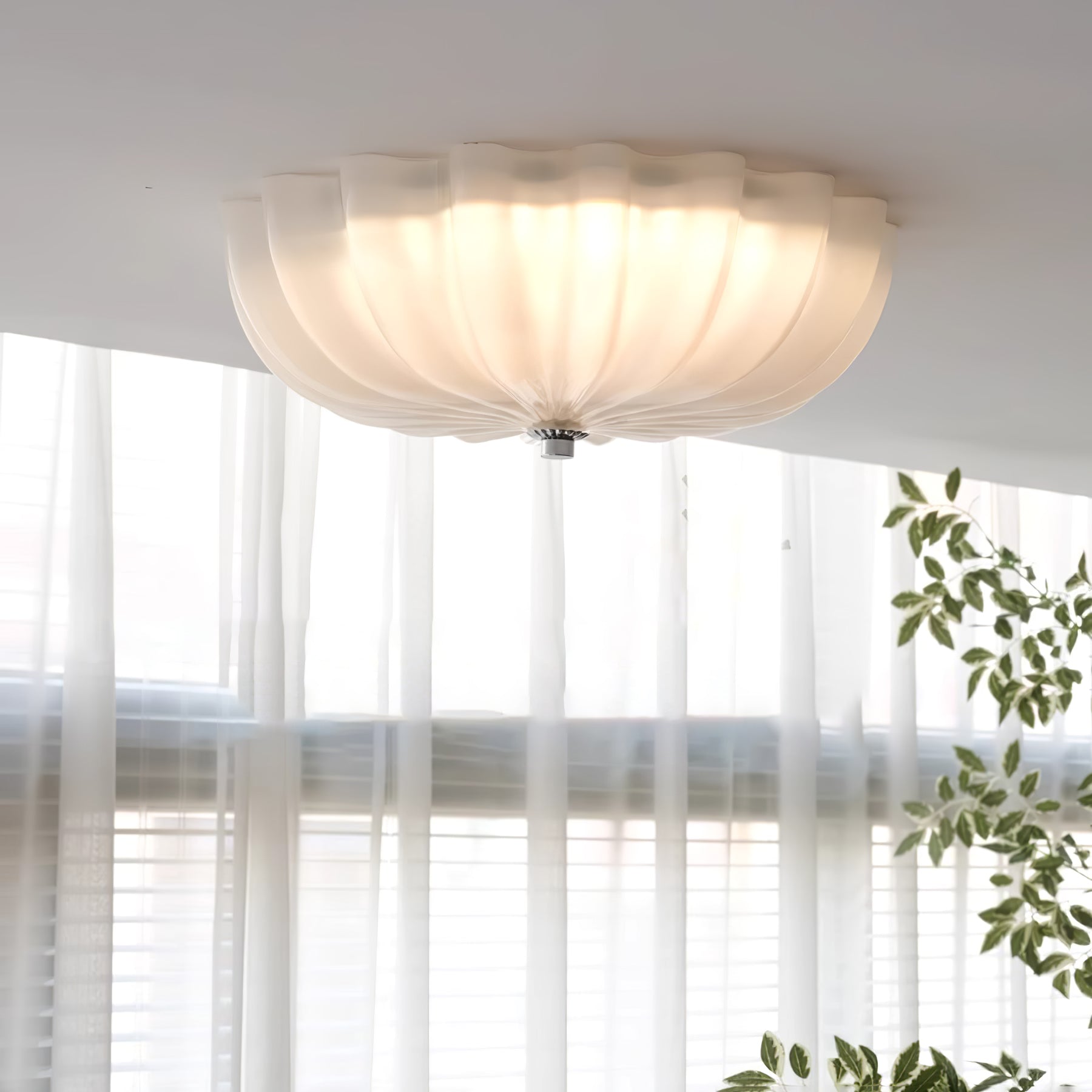Aurora Ceiling Lamp Murano Blown Glass Shell Inspired - Blowlighting