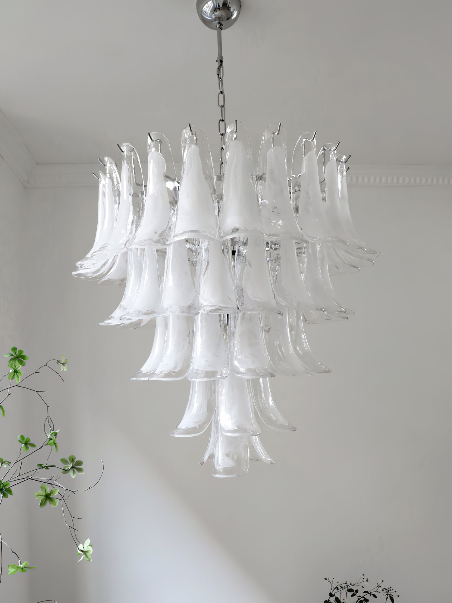 Aurora Chandelier Murano Glass Petals Vintage - Blowlighting