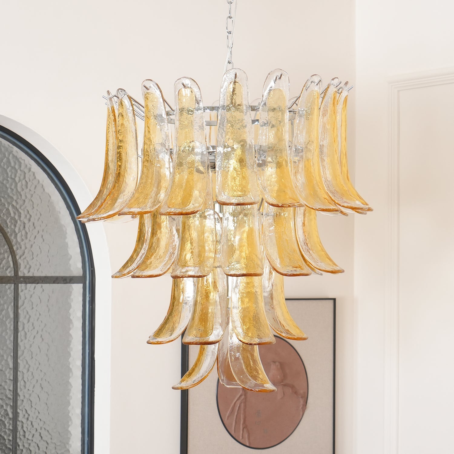 Aurora Chandelier Murano Glass Petals Vintage - Blowlighting