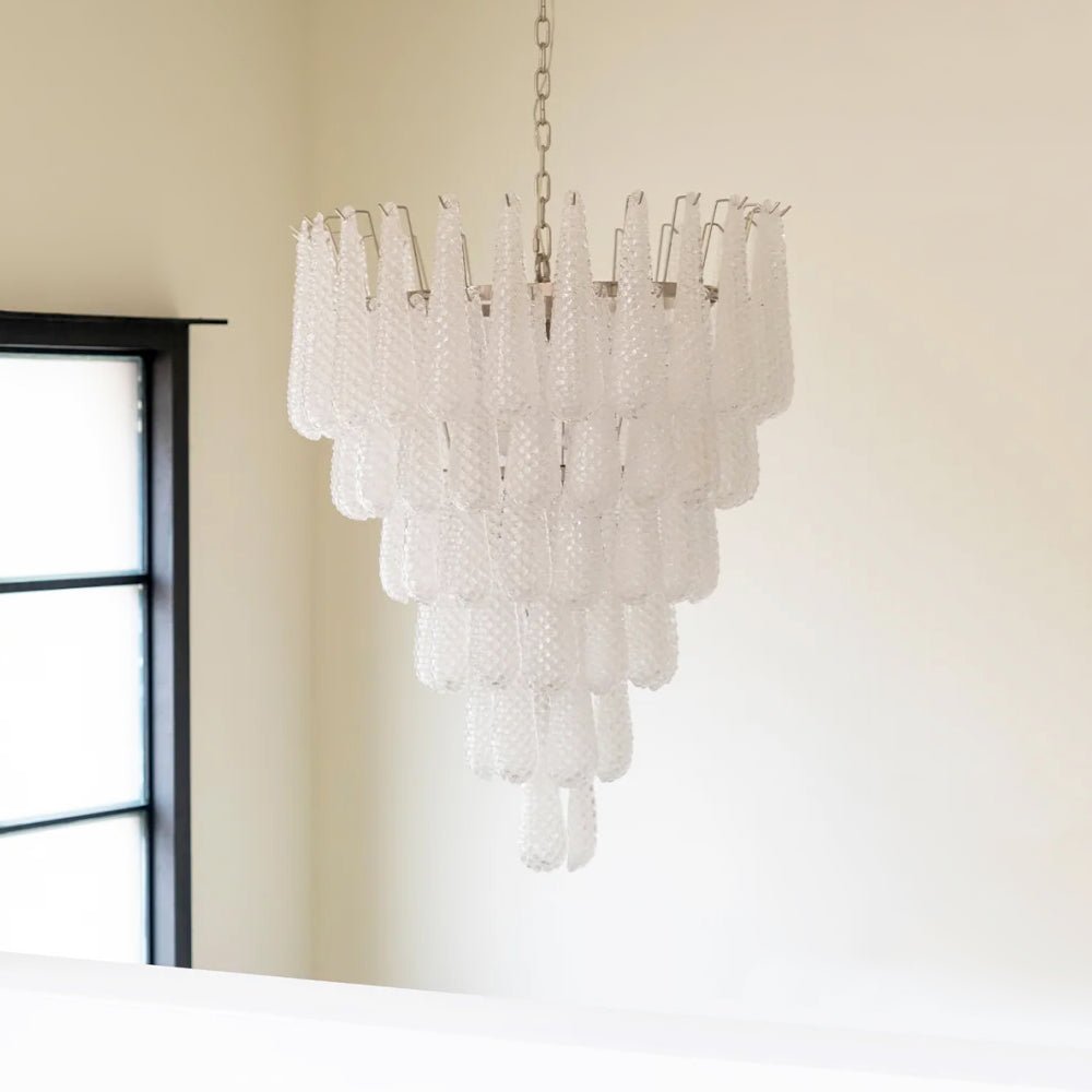 Aurora Chandelier Pinecone Murano Glass Textured Luxury - Blowlighting