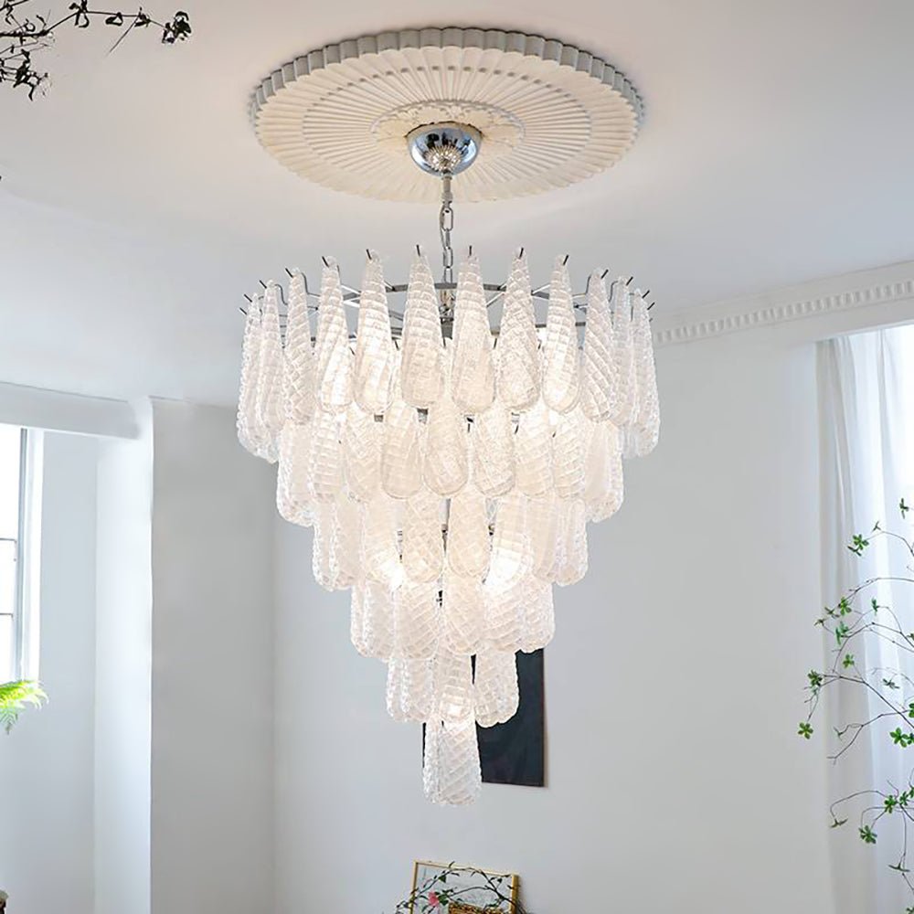 Aurora Chandelier Pinecone Murano Glass Textured Luxury - Blowlighting