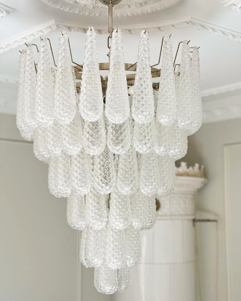 Aurora Chandelier Pinecone Murano Glass Textured Luxury - Blowlighting