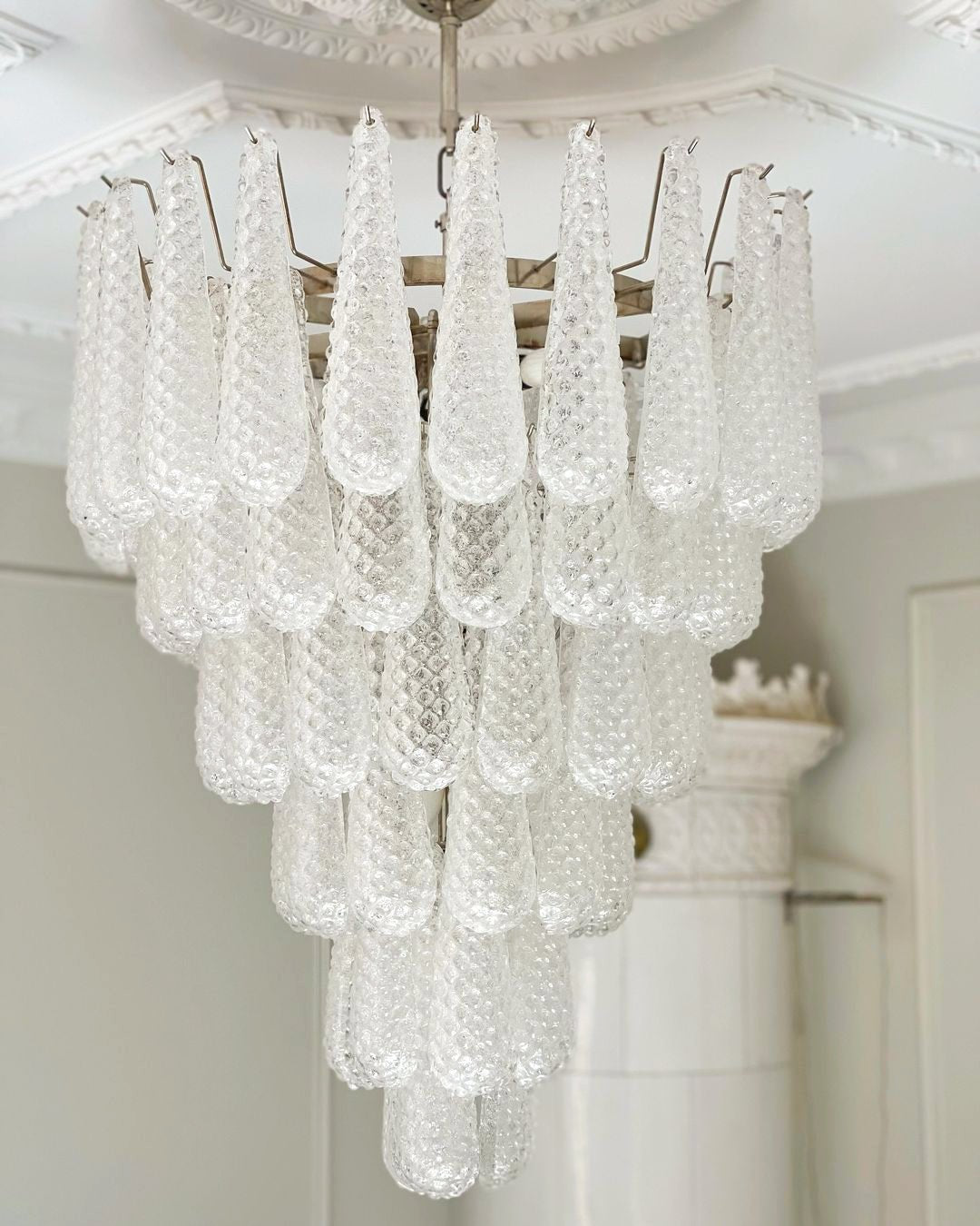 Aurora Chandelier Pinecone Murano Glass Textured Luxury - Blowlighting