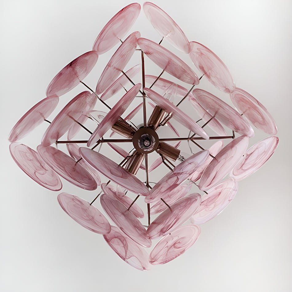 Aurora Chandelier Pink Disc Layered Artistic - Blowlighting