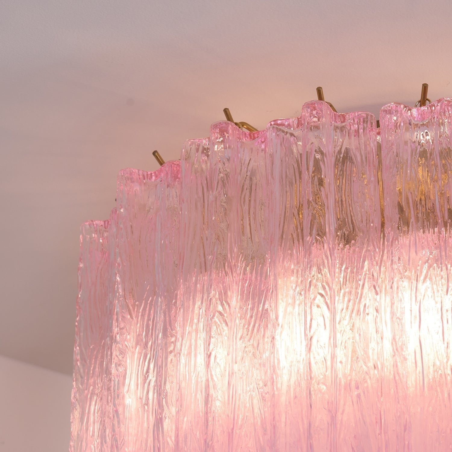 Aurora Ceiling Lamp Murano Pink Glass Vintage - Blowlighting