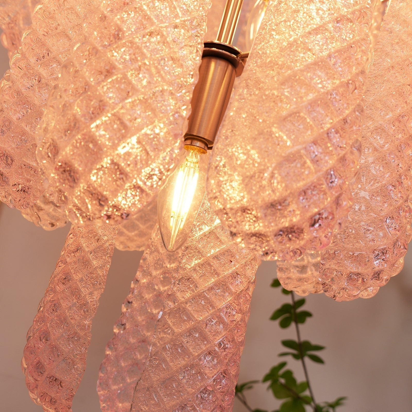 Aurora Chandelier Pink Dewdrop Cascading Romantic - Blowlighting