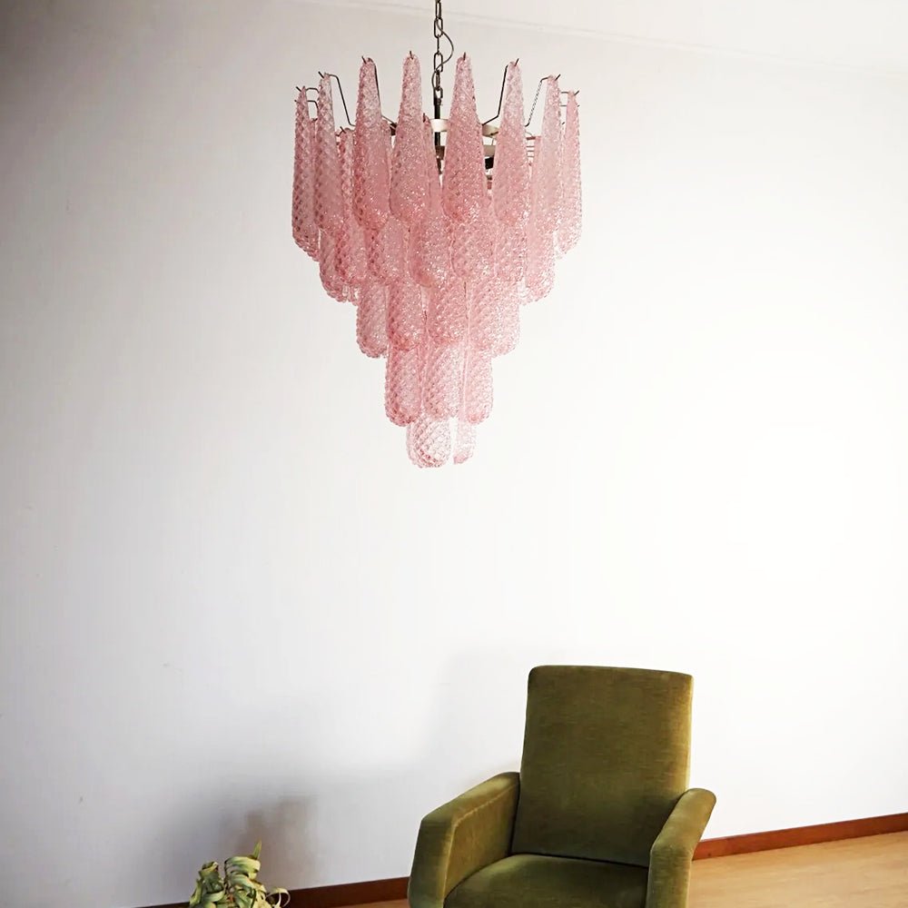 Aurora Chandelier Pink Dewdrop Cascading Romantic - Blowlighting