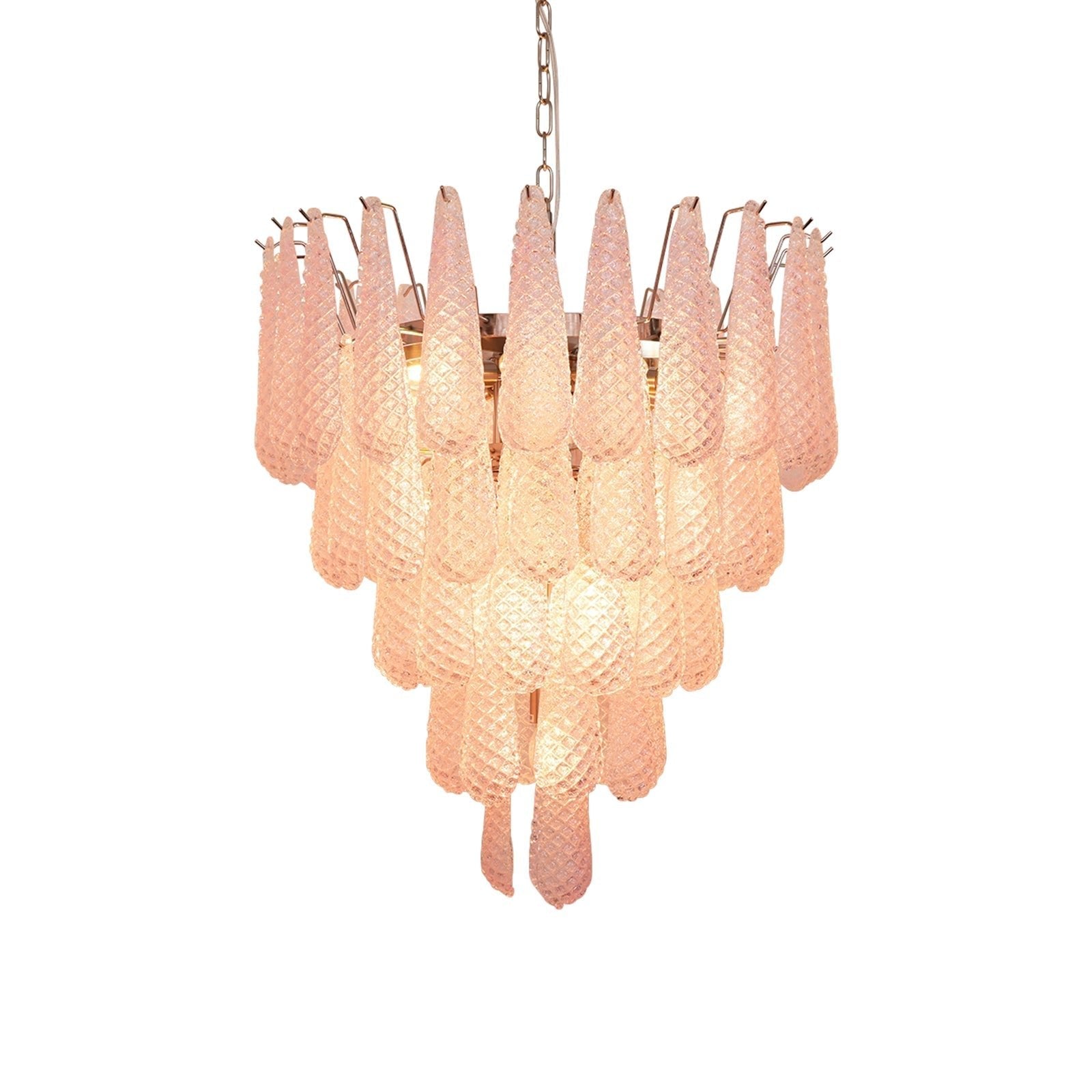 Aurora Chandelier Pink Dewdrop Cascading Romantic - Blowlighting