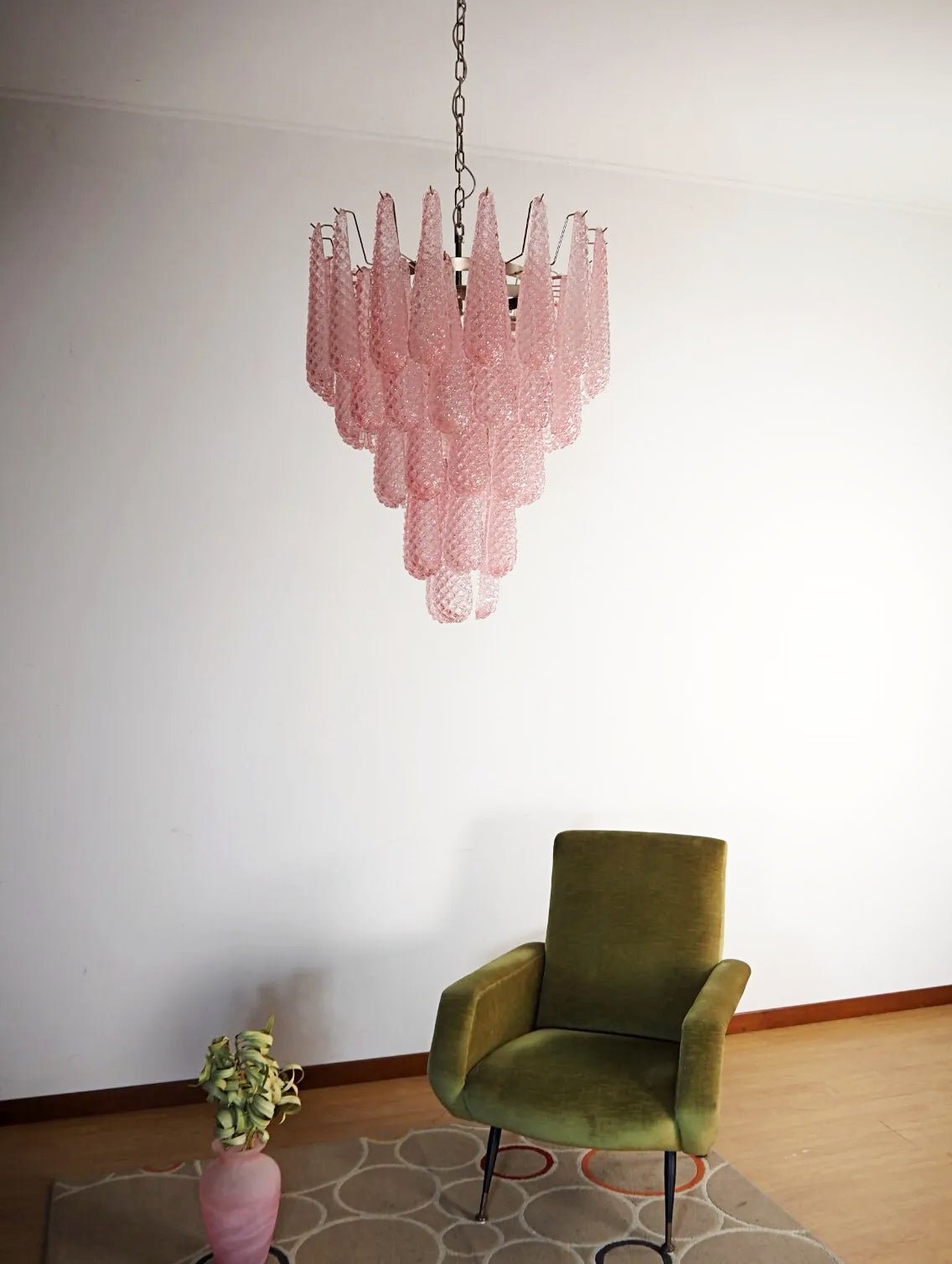 Aurora Chandelier Pink Dewdrop Cascading Romantic - Blowlighting