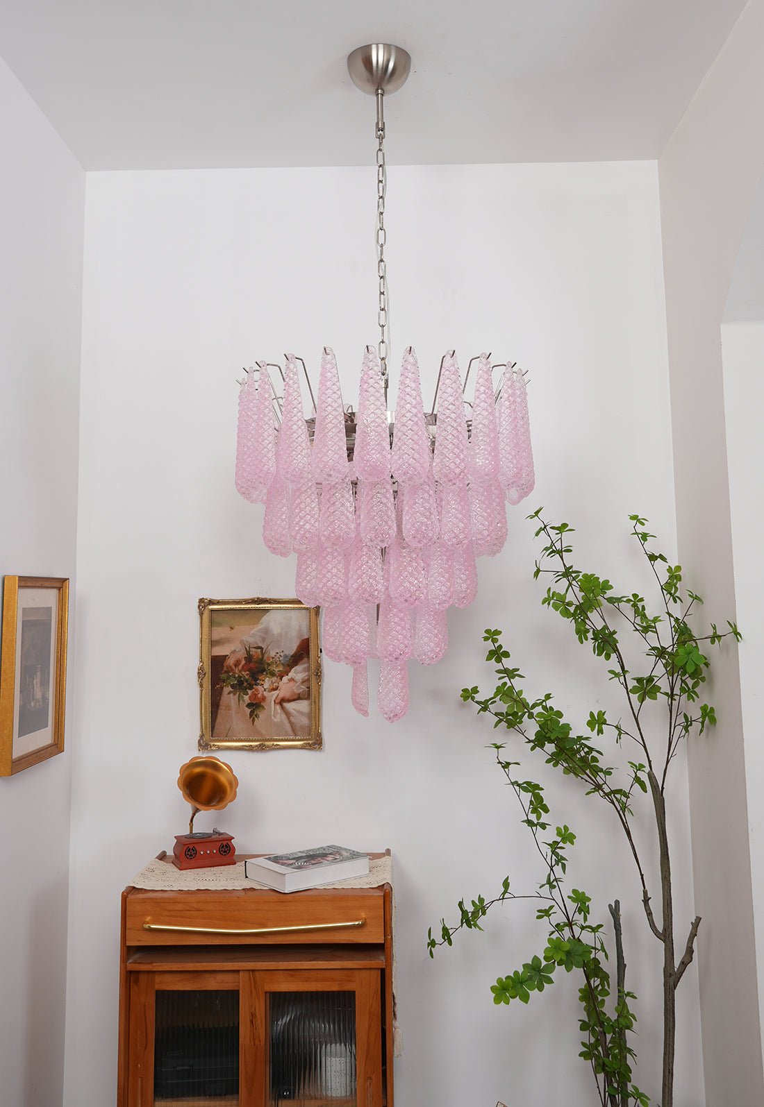 Aurora Chandelier Pink Dewdrop Cascading Romantic - Blowlighting