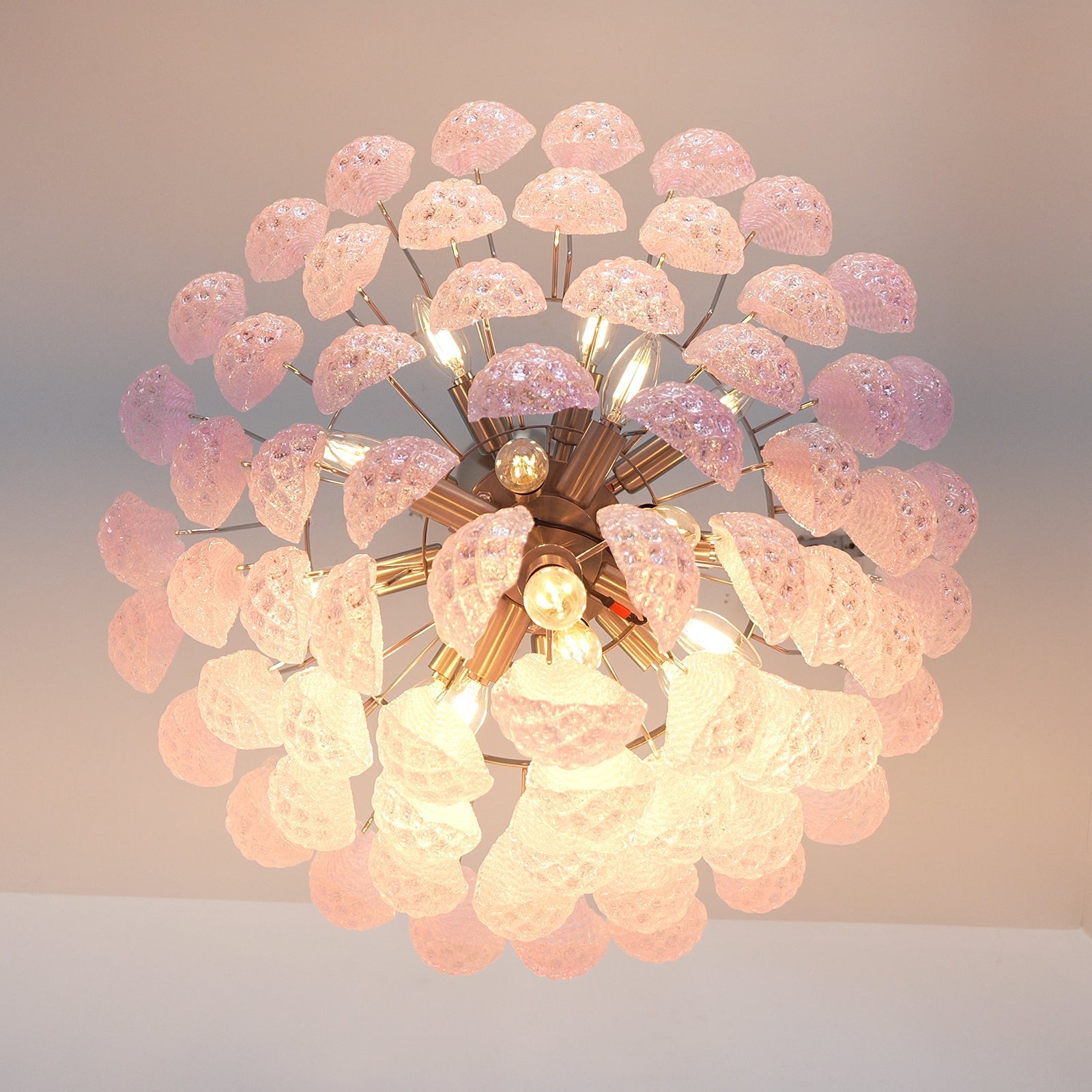 Aurora Chandelier Pink Dewdrop Cascading Romantic - Blowlighting