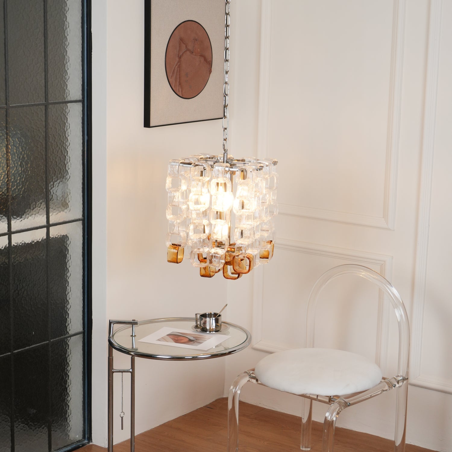 Aurora Chandelier Murano Glass Interlocking Geometric - Blowlighting
