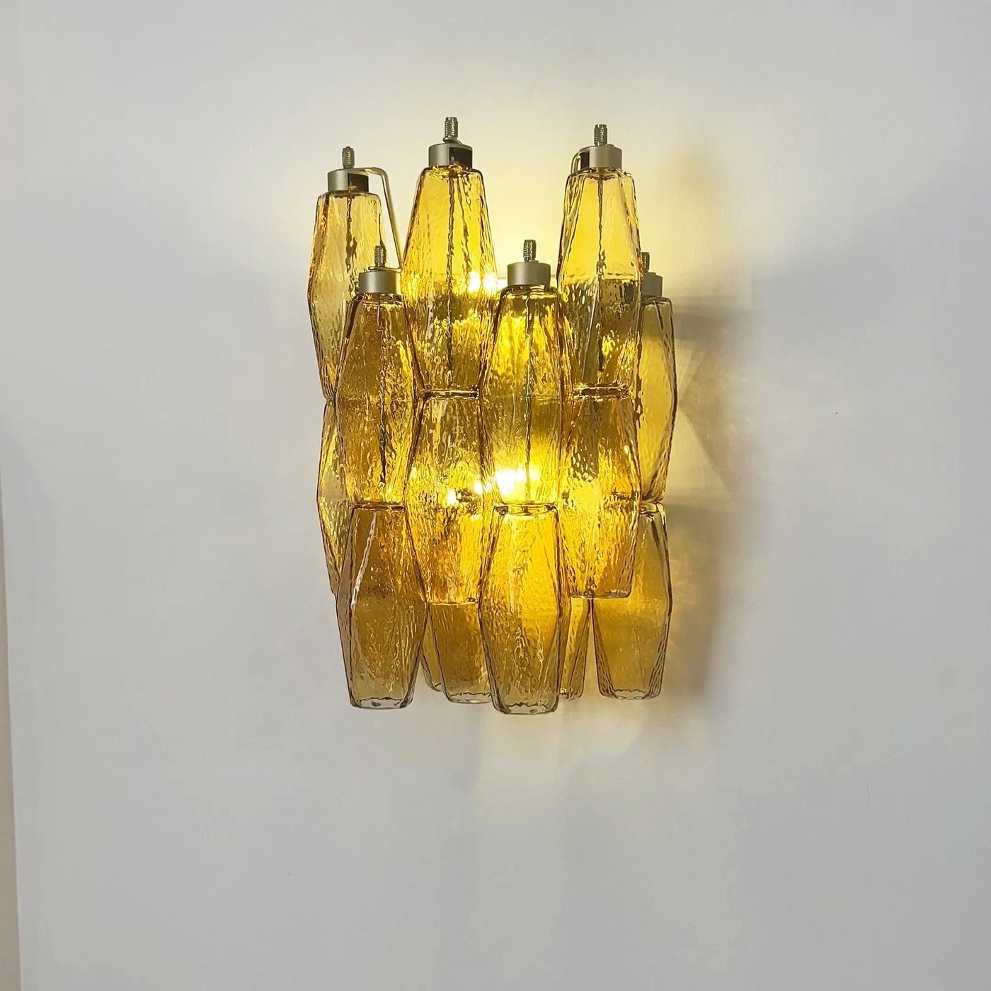 Aurora Wall Lamp Amber Rhombus Glass Geometric Murano Warmth - Blowlighting