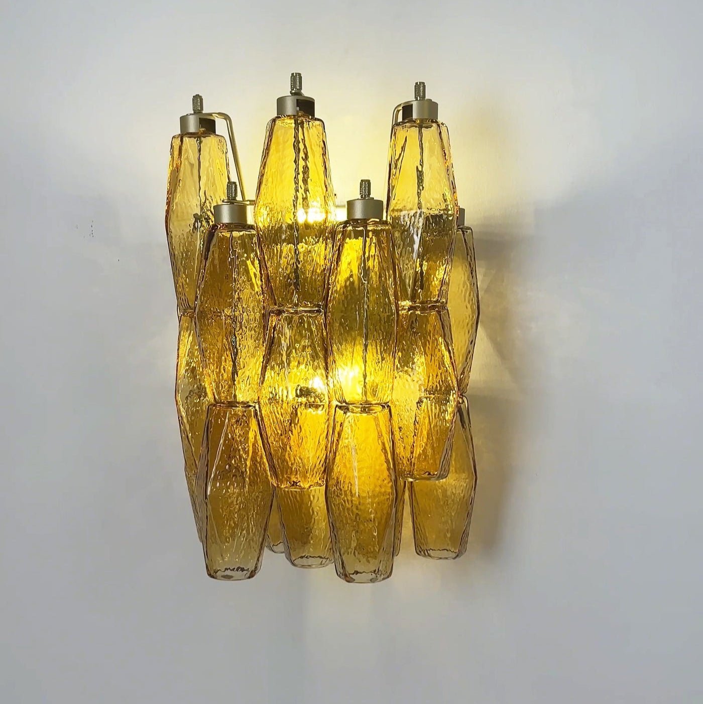 Aurora Wall Lamp Amber Rhombus Glass Geometric Murano Warmth - Blowlighting