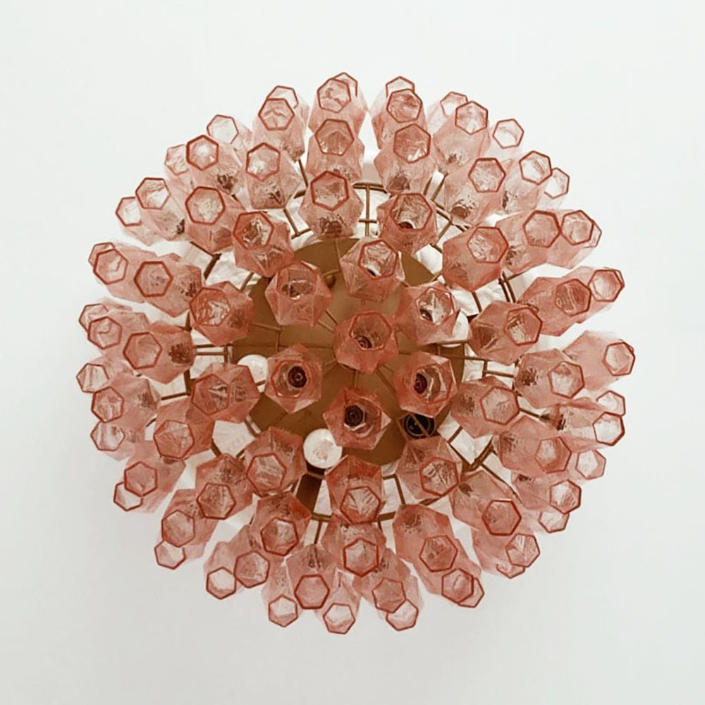 Aurora Ceiling Lamp Pink Rhombus Glass Layered Vintage Elegance - Blowlighting