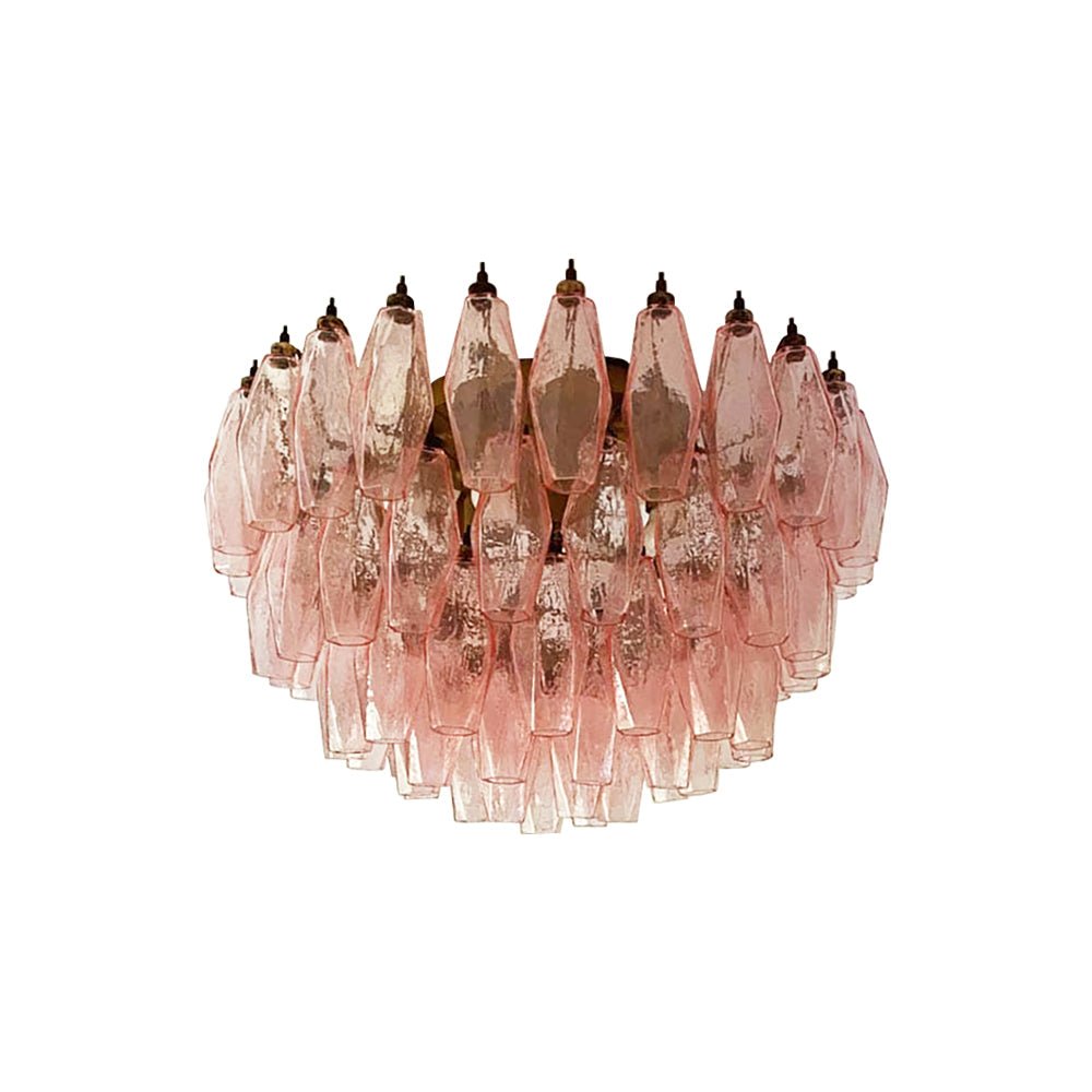 Aurora Ceiling Lamp Pink Rhombus Glass Layered Vintage Elegance - Blowlighting