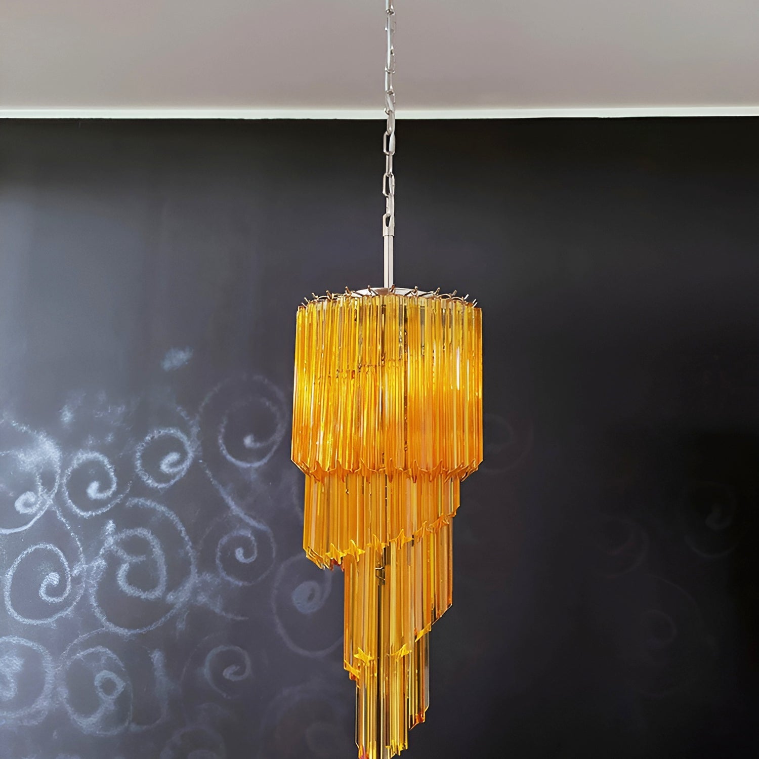 Aurora Chandelier Spiral Pink Prism Tiered - Blowlighting