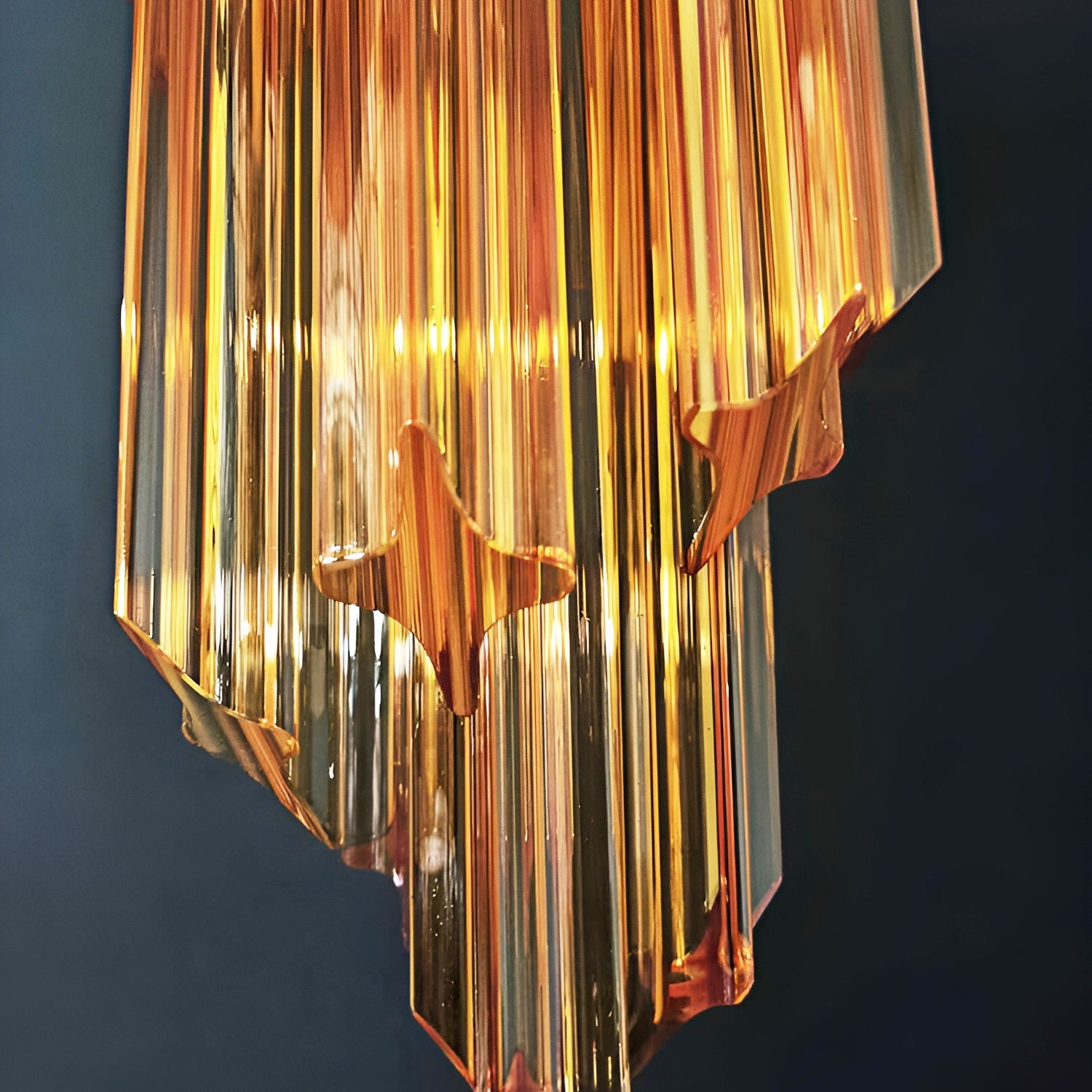 Aurora Chandelier Spiral Pink Prism Tiered - Blowlighting