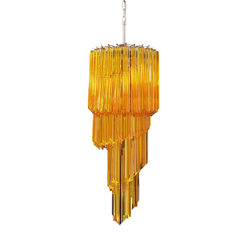 Aurora Chandelier Spiral Pink Prism Tiered - Blowlighting