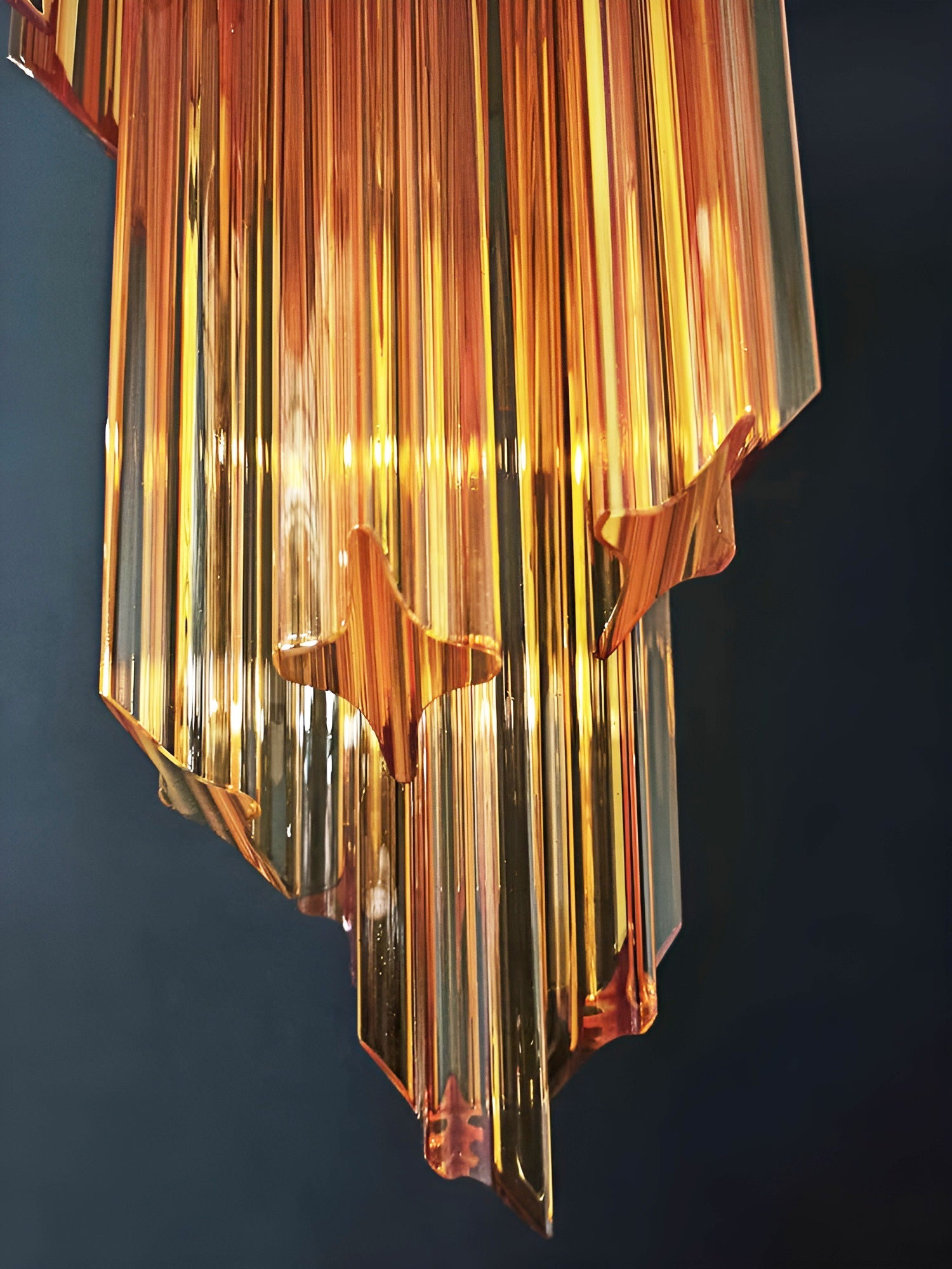 Aurora Chandelier Spiral Pink Prism Tiered - Blowlighting