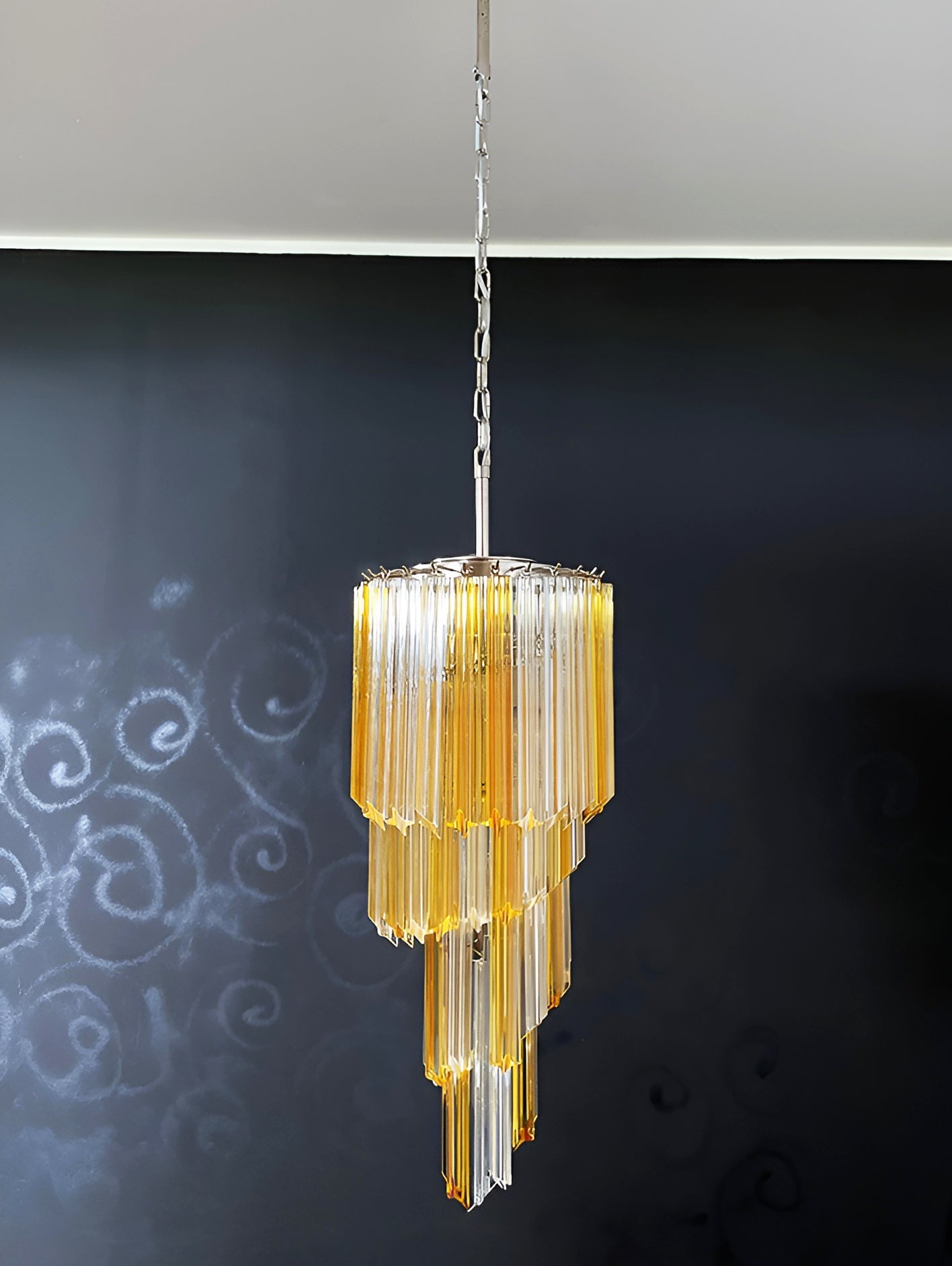 Aurora Chandelier Spiral Pink Prism Tiered - Blowlighting