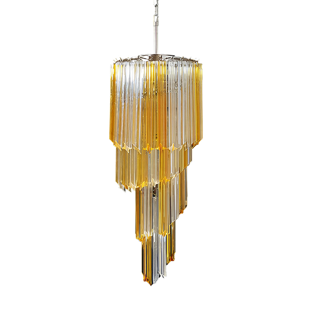Aurora Chandelier Spiral Pink Prism Tiered - Blowlighting