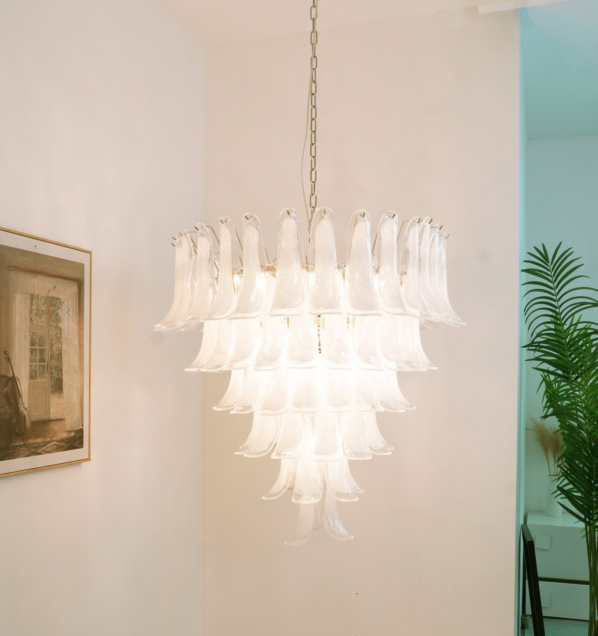 Aurora Chandelier Murano Glass Petals Vintage - Blowlighting