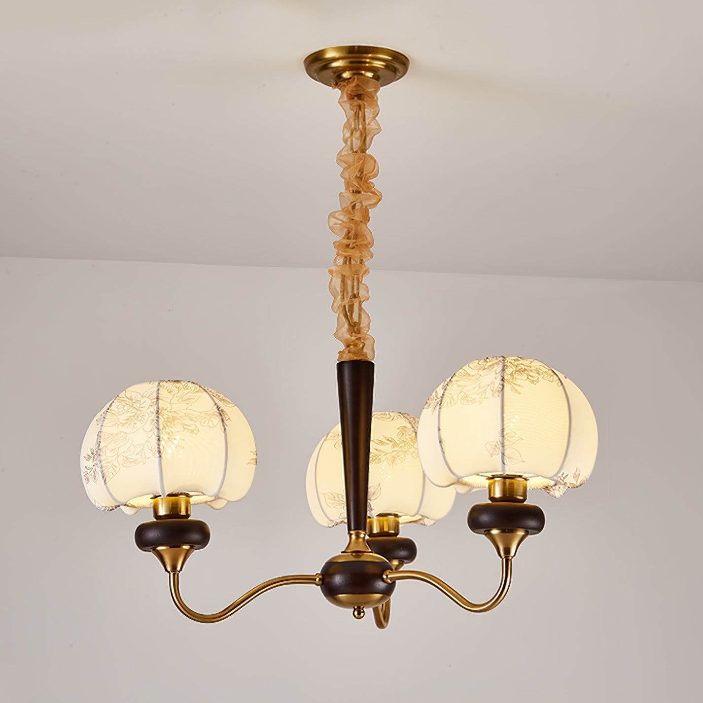 Orchid Vintage Fabric Chandelier - Blowlighting