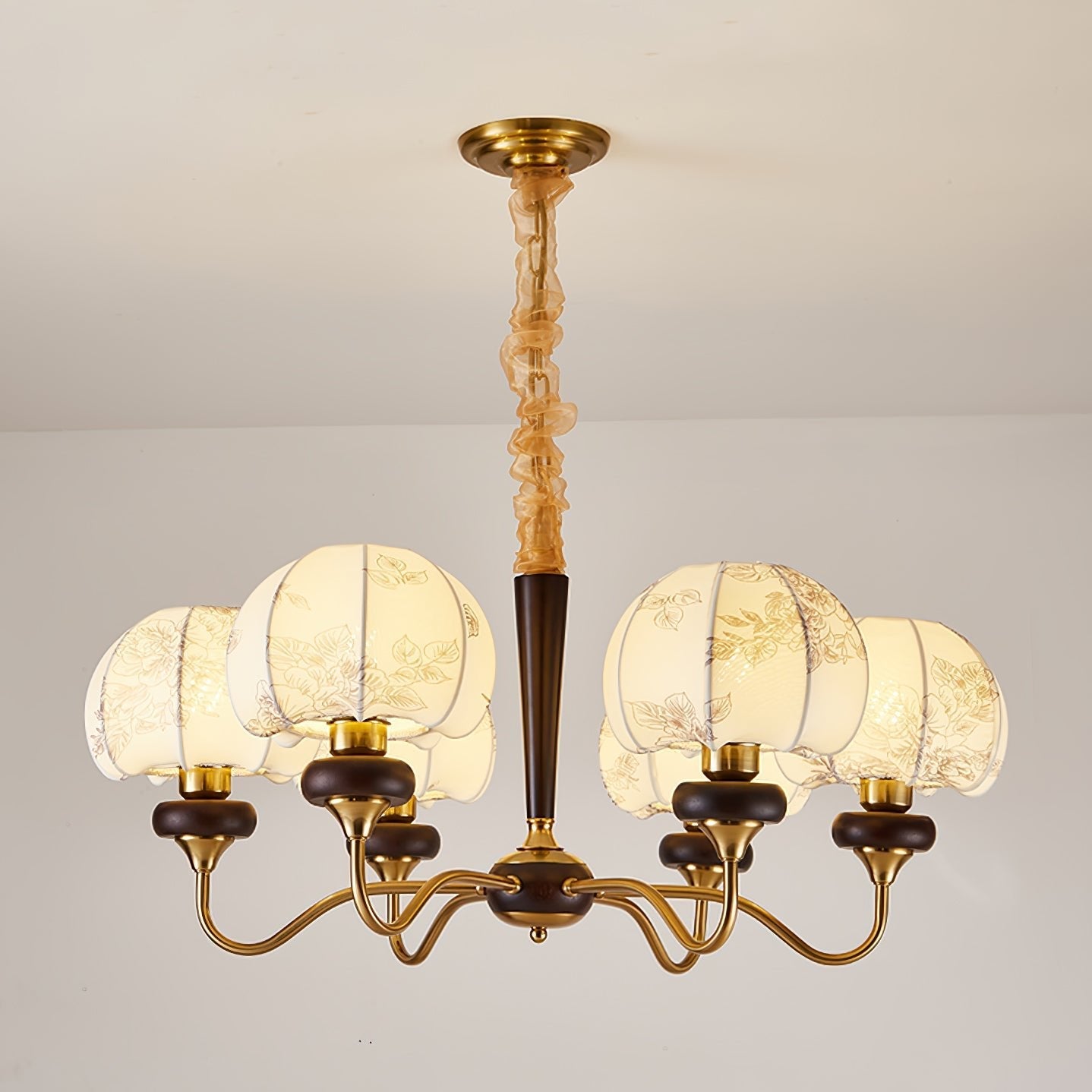 Orchid Vintage Fabric Chandelier - Blowlighting