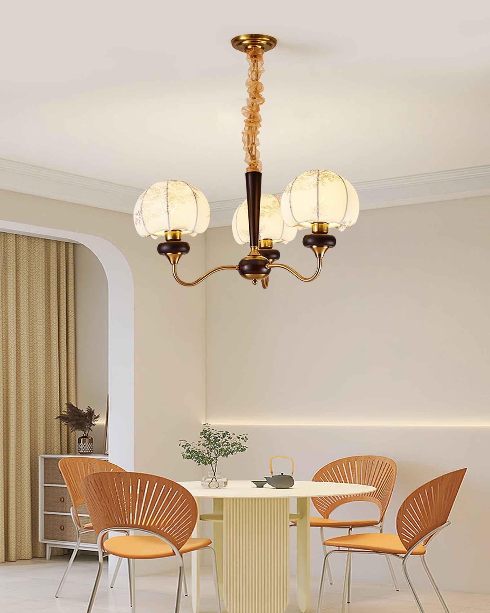 Orchid Vintage Fabric Chandelier - Blowlighting