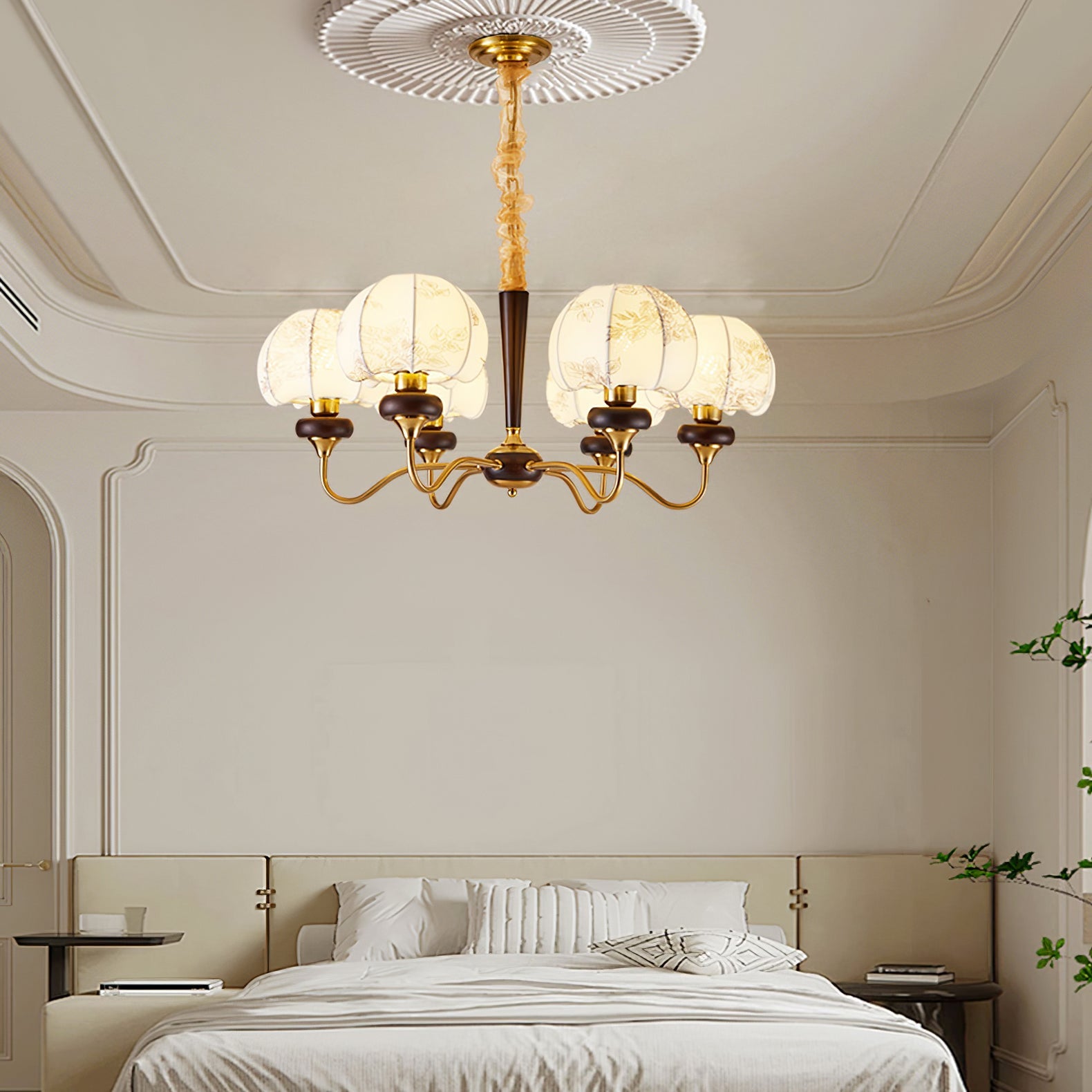 Orchid Vintage Fabric Chandelier - Blowlighting