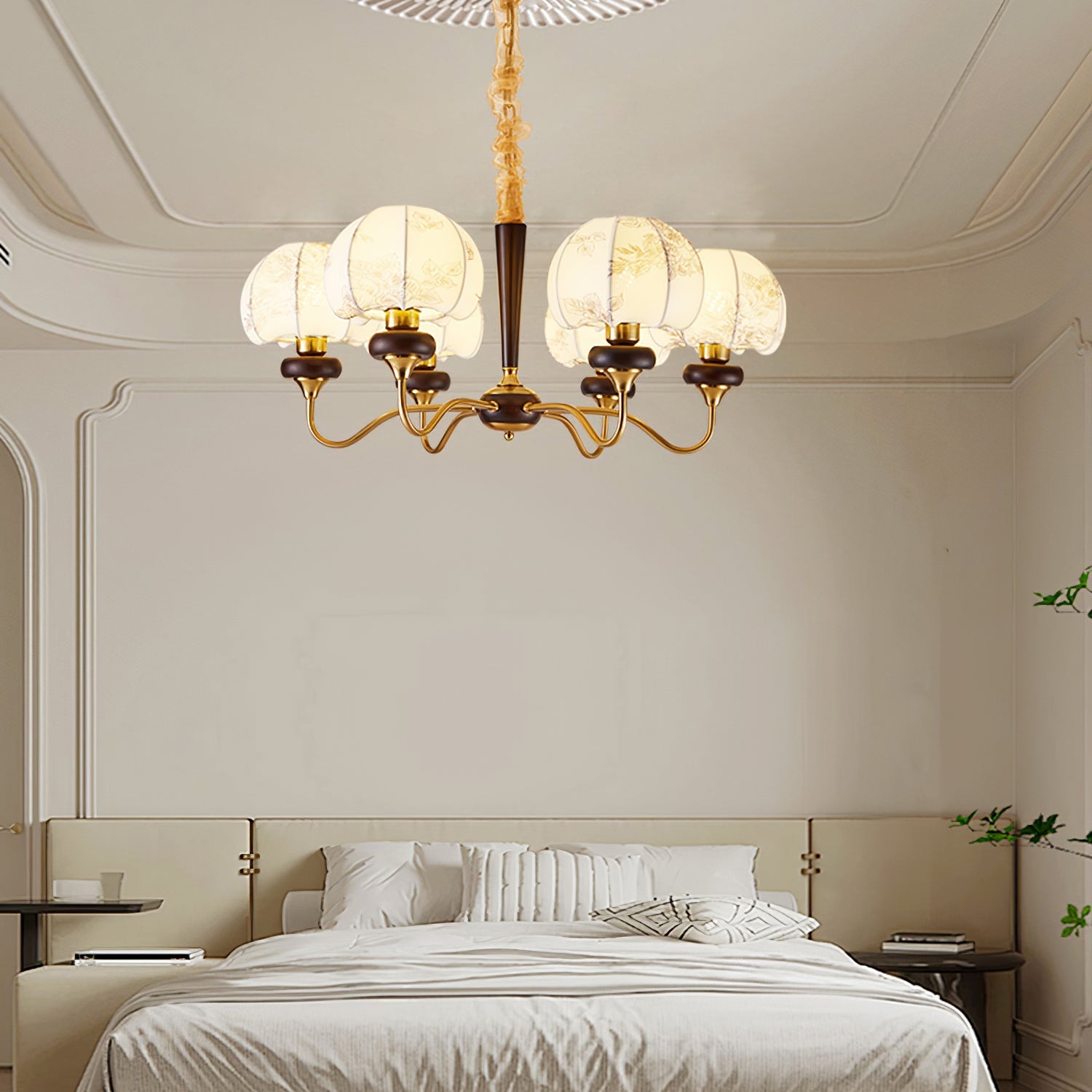 Orchid Vintage Fabric Chandelier - Blowlighting