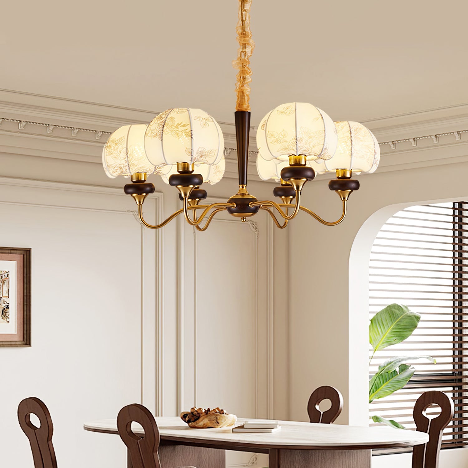Orchid Vintage Fabric Chandelier - Blowlighting