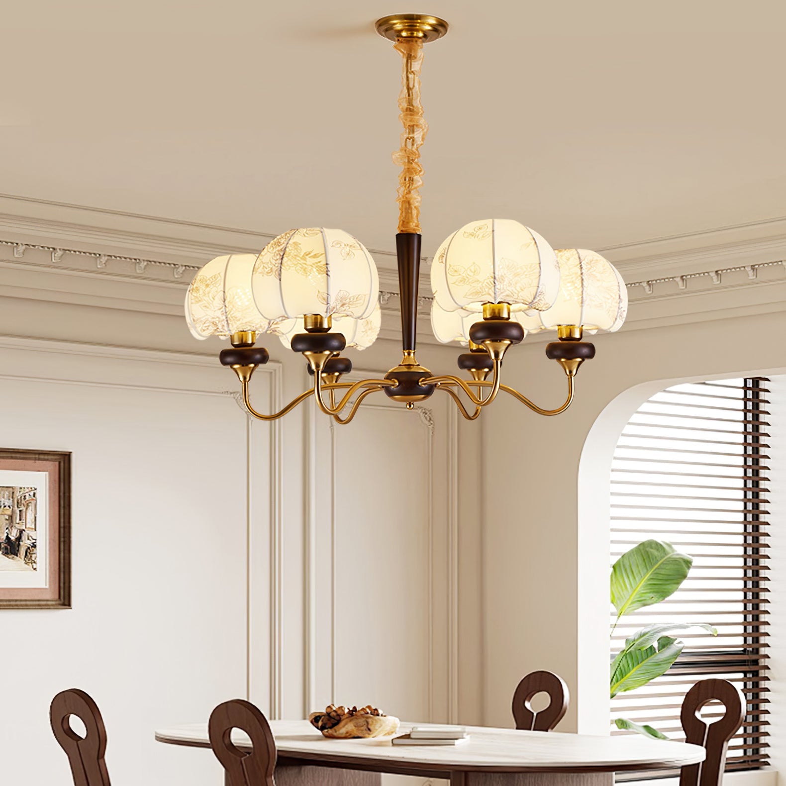 Orchid Vintage Fabric Chandelier - Blowlighting