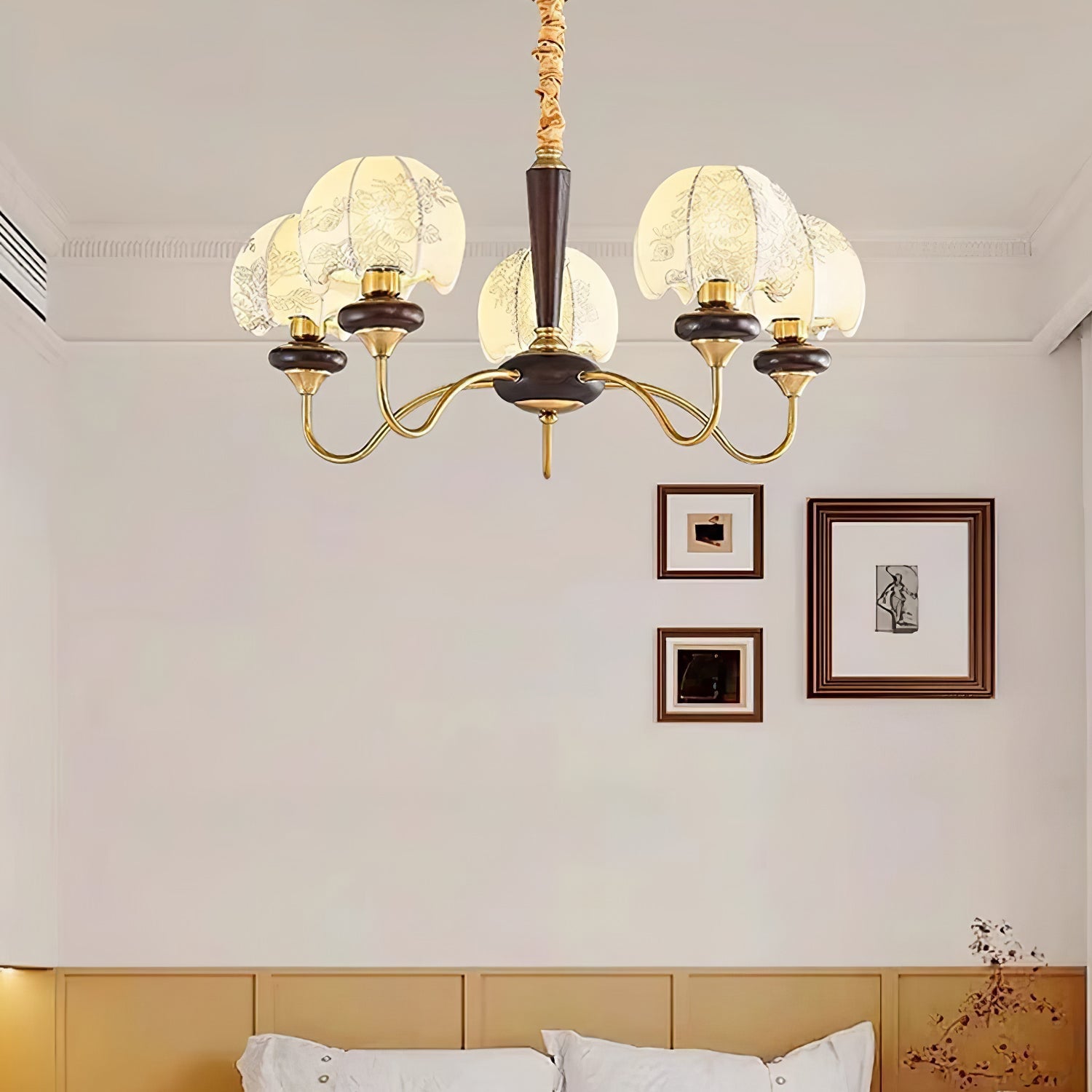 Orchid Vintage Fabric Chandelier - Blowlighting