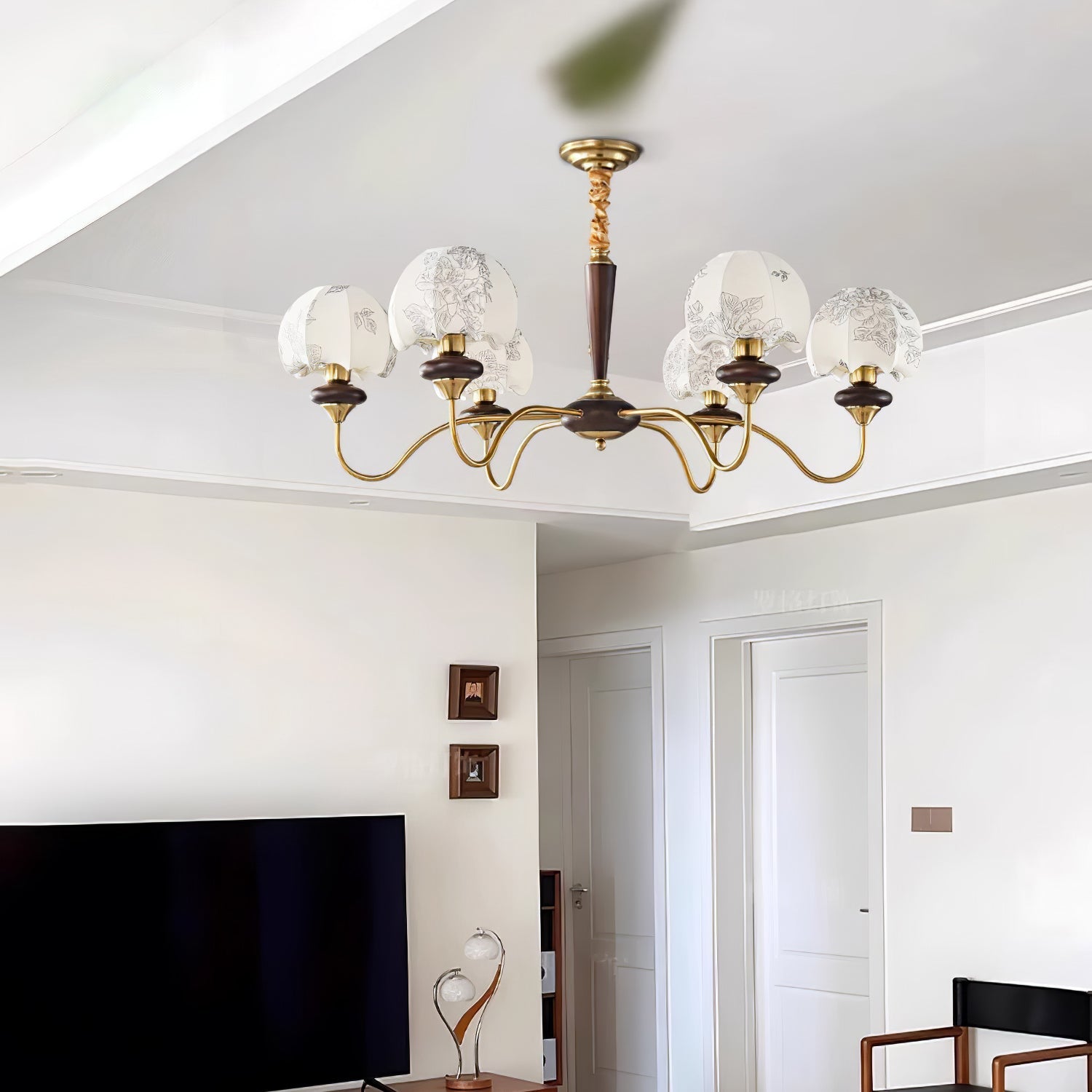 Orchid Vintage Fabric Chandelier - Blowlighting