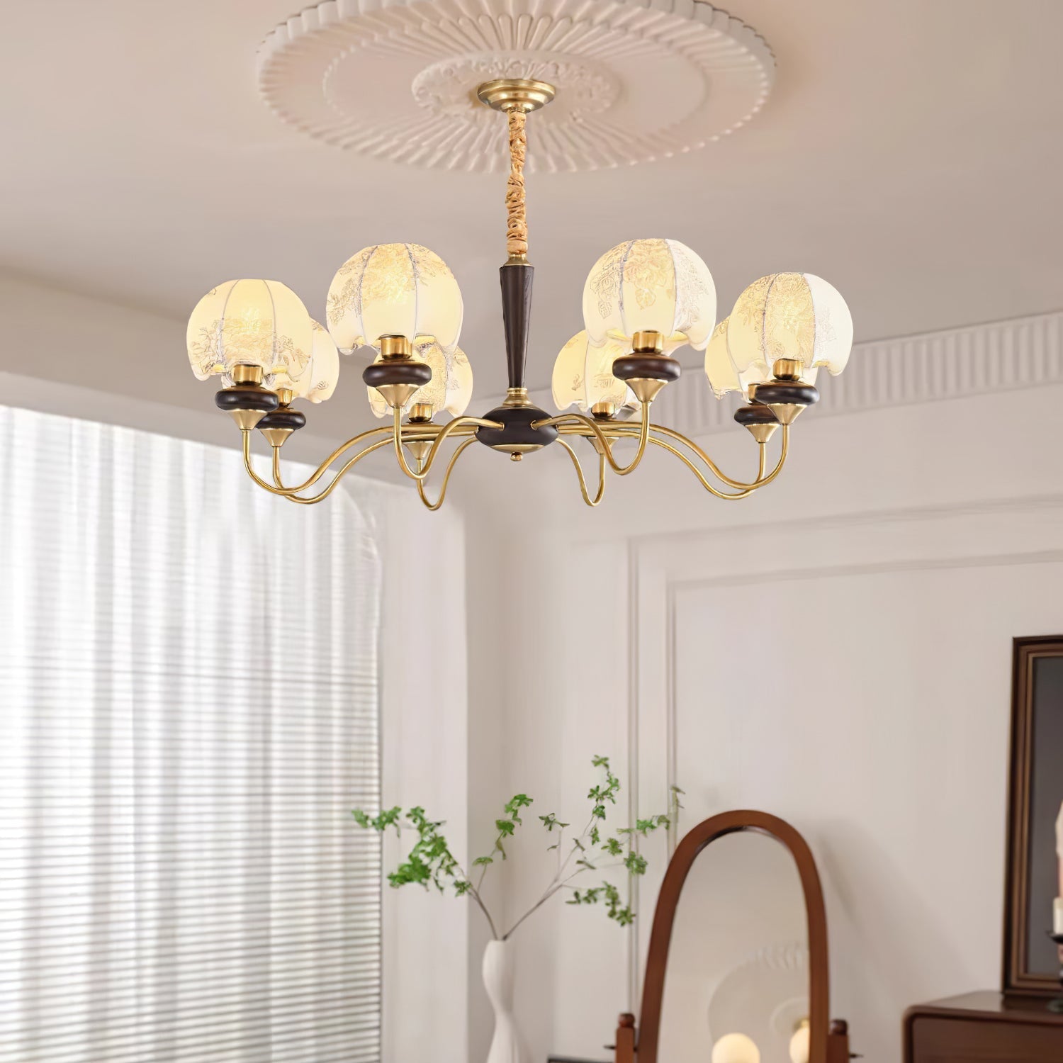 Orchid Vintage Fabric Chandelier - Blowlighting