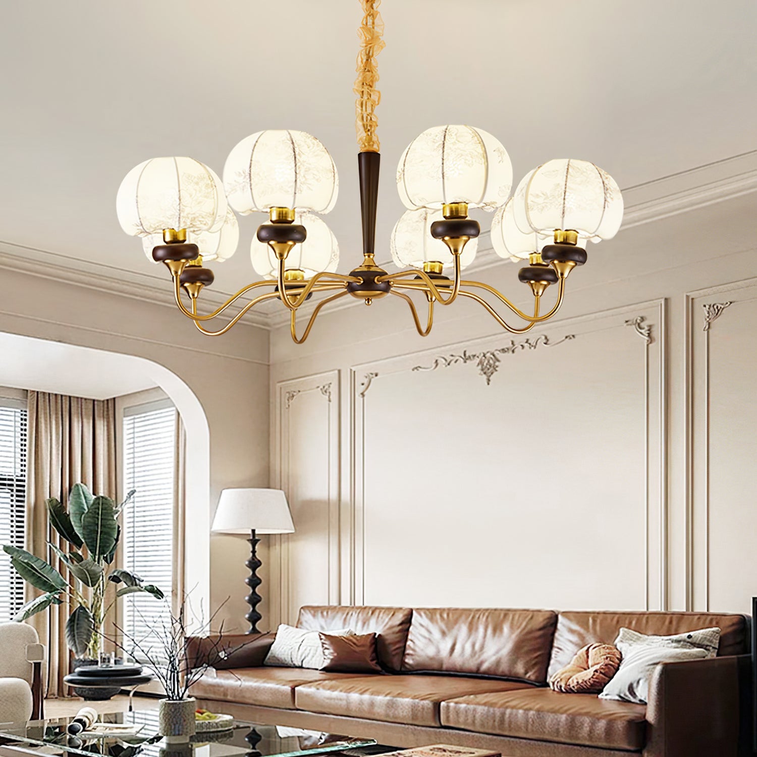 Orchid Vintage Fabric Chandelier - Blowlighting