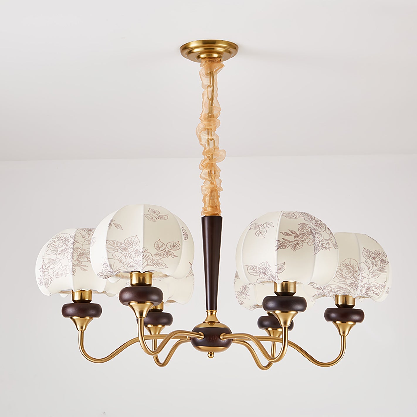 Orchid Vintage Fabric Chandelier - Blowlighting