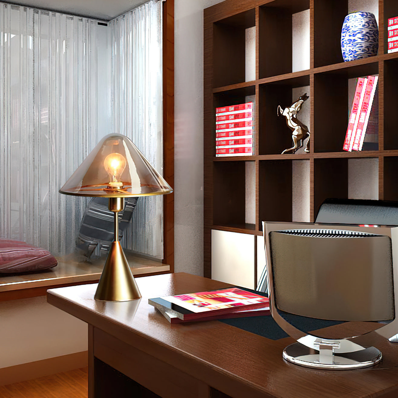 Mushroom Contemporary Metal Table Lamp - Blowlighting