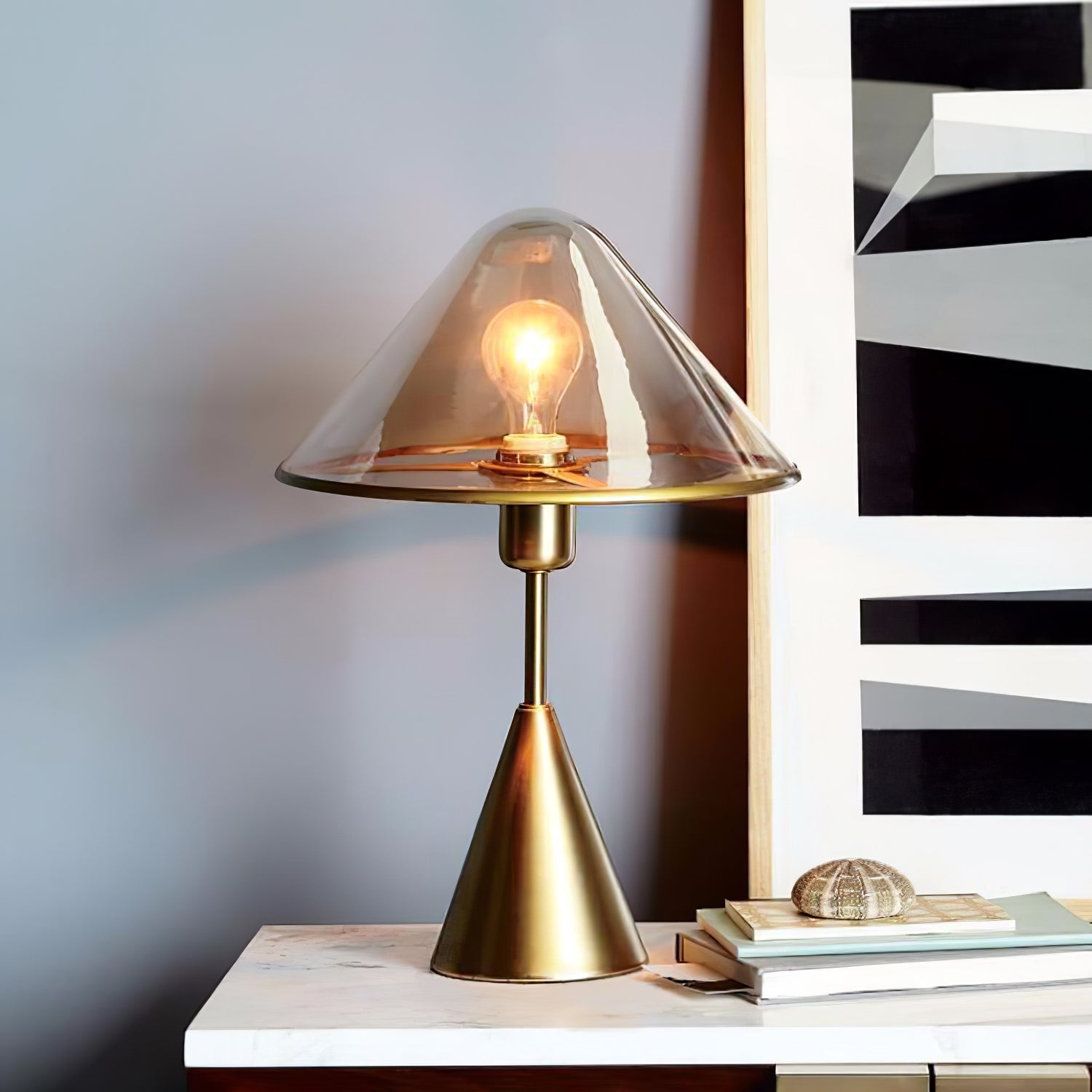 Mushroom Contemporary Metal Table Lamp - Blowlighting