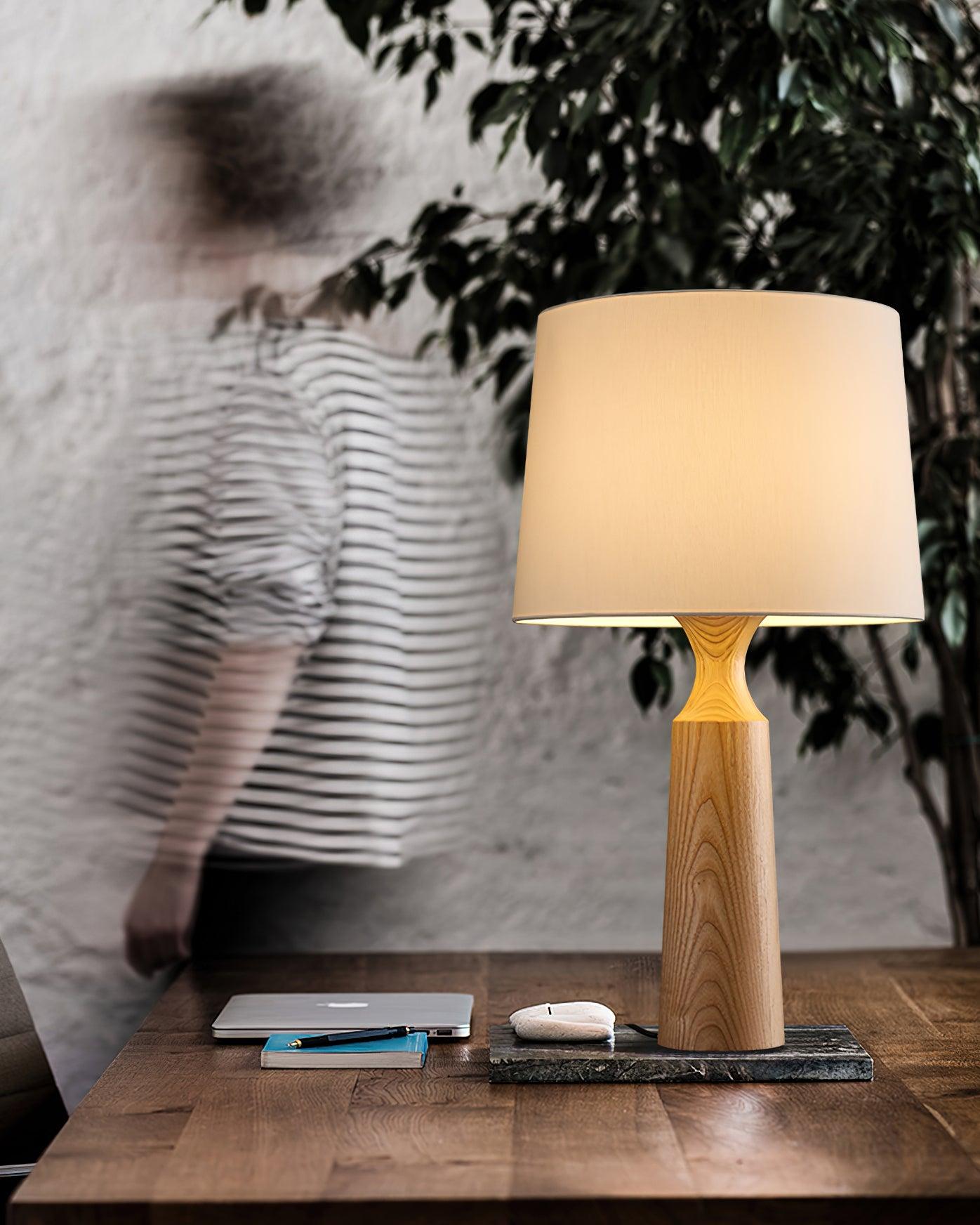 Harry Contemporary Wood Table Lamp - Blowlighting