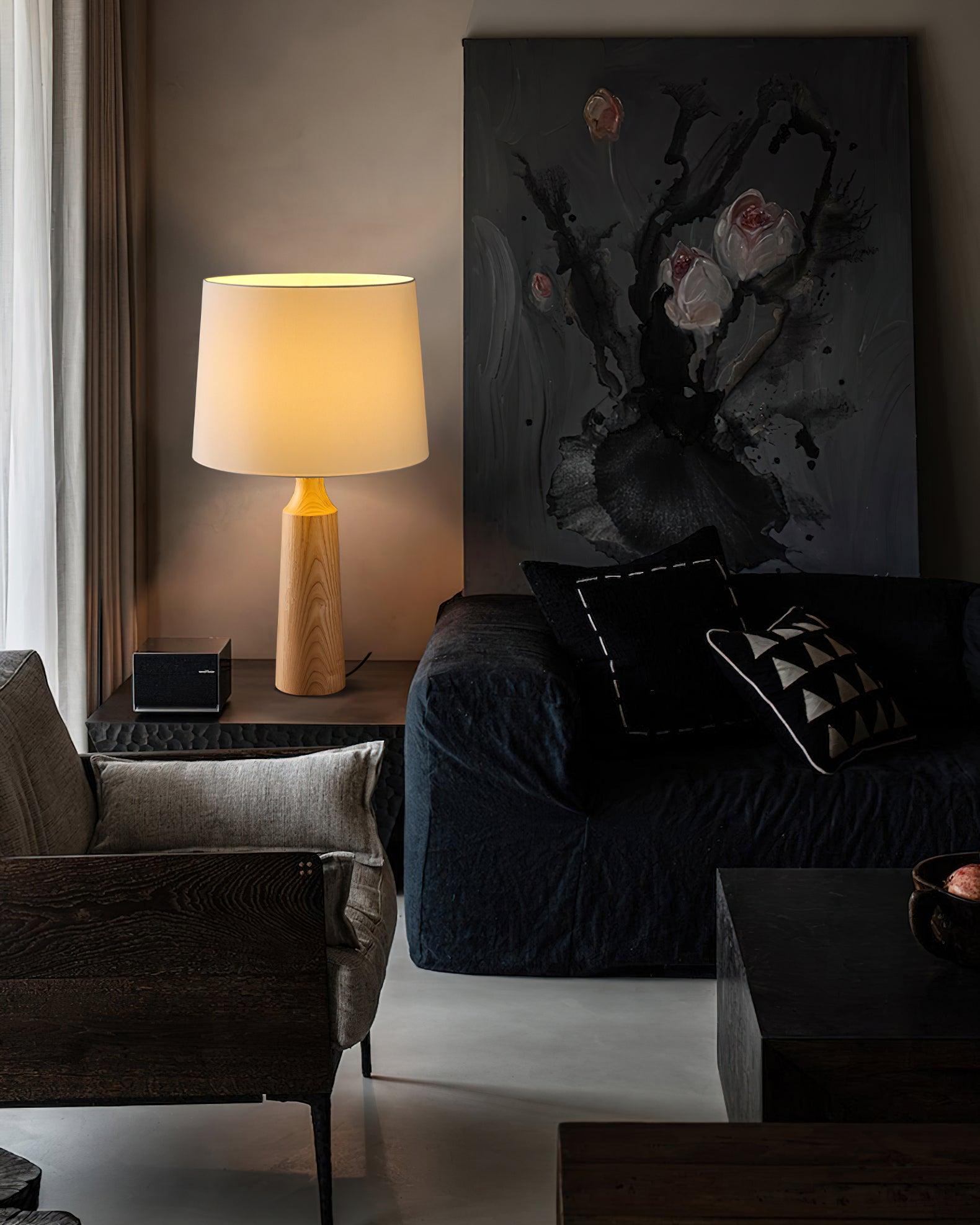 Harry Contemporary Wood Table Lamp - Blowlighting