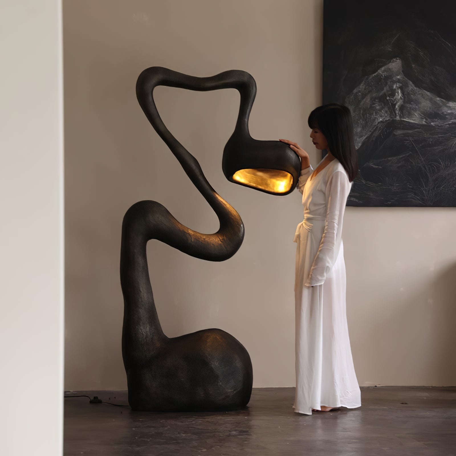 Olcarus Organic Ceramic Floor Lamp - Blowlighting
