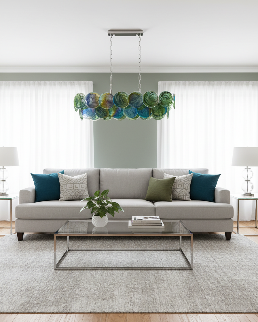 Mystic Art Deco Glass Chandelier