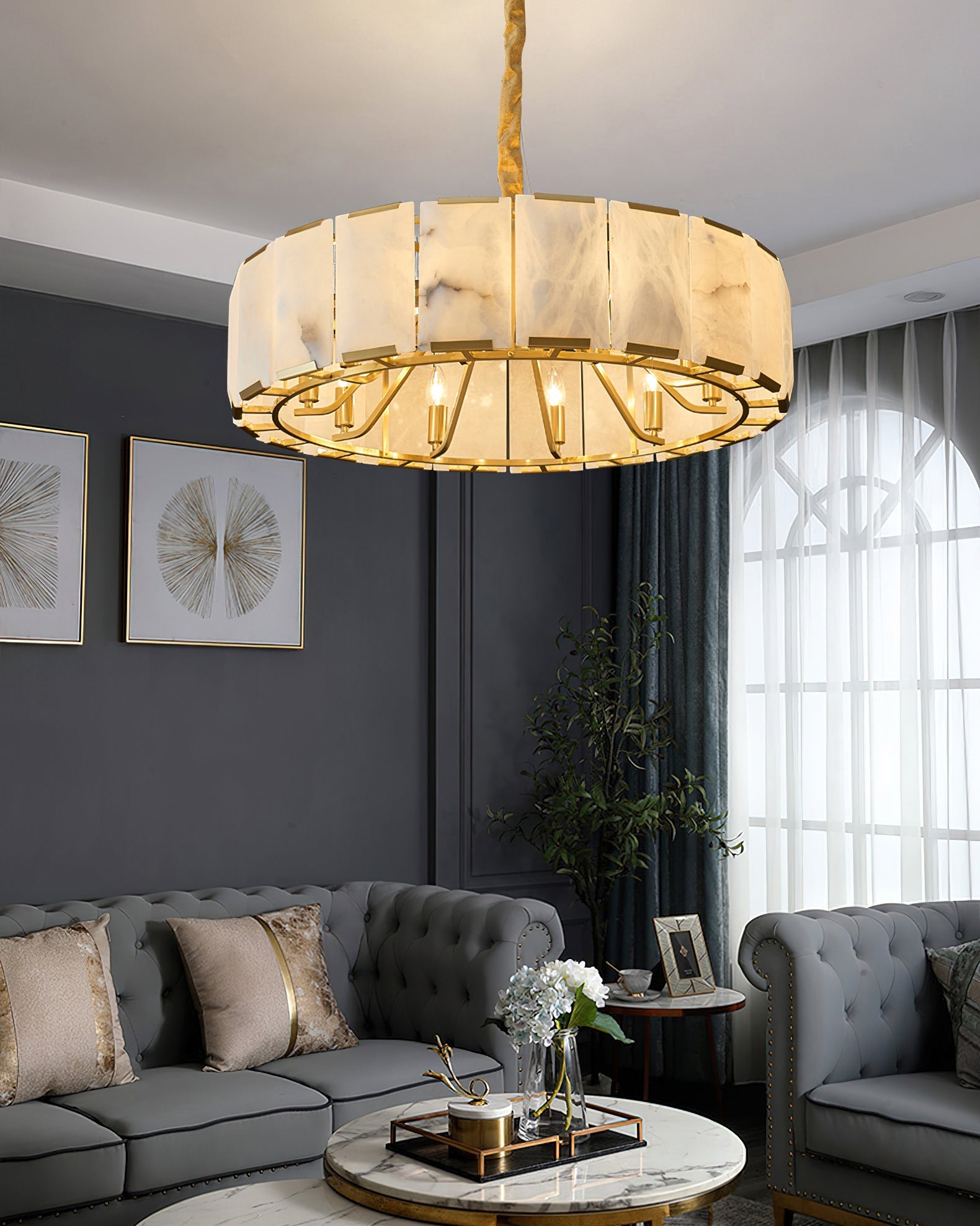 Nashima Modern Alabaster Chandelier
