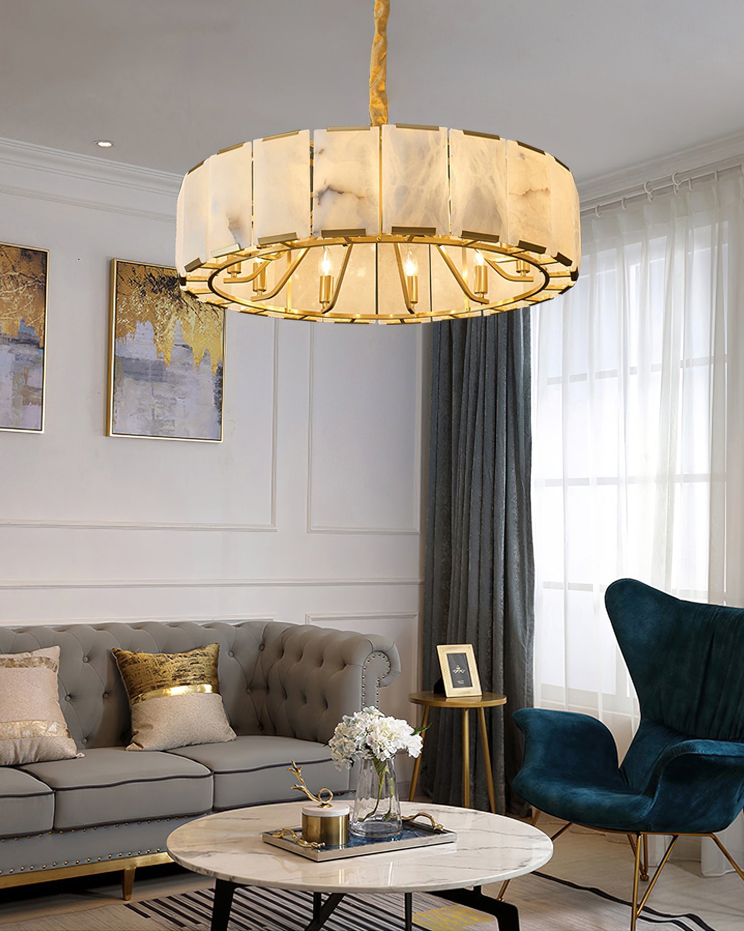 Nashima Modern Alabaster Chandelier