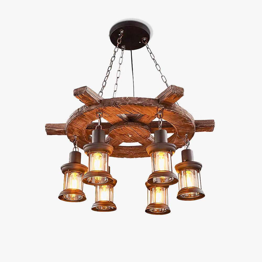 Aurzorir Vintage Wood Chandelier - Blowlighting