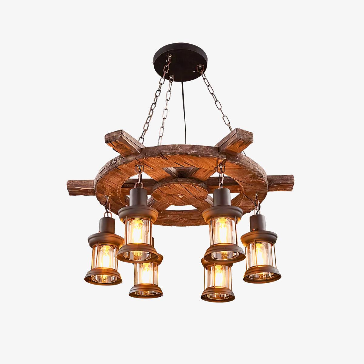 Aurzorir Vintage Wood Chandelier - Blowlighting