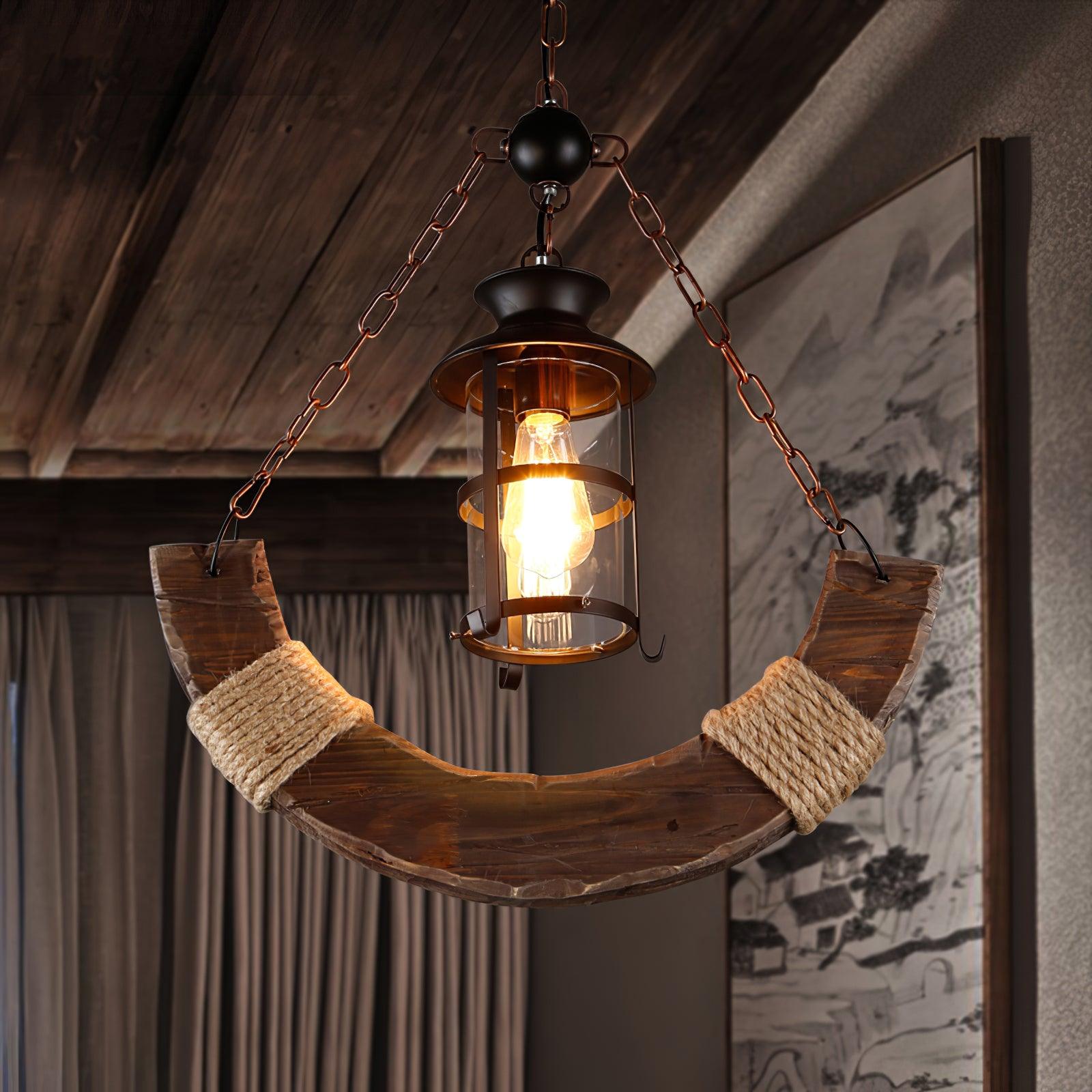 Aurzorir Vintage Wood Chandelier - Blowlighting